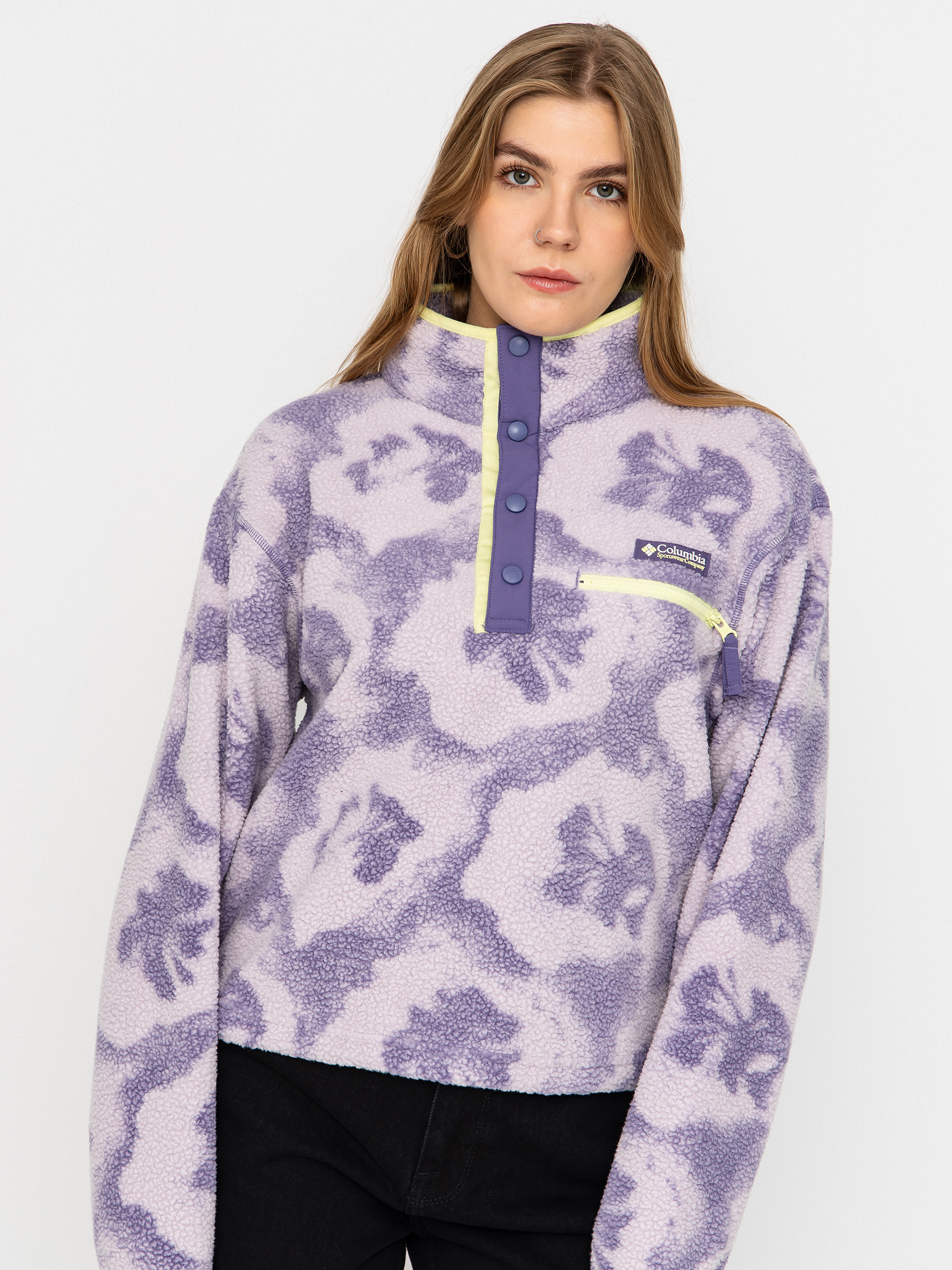 u0424u043bu0456u0441u043eu0432u0438u0439 u0441u0432u0435u0442u0440 Columbia Helvetia II Printed Cropped Half Snap Wmn (stormwatch/sprayflower)