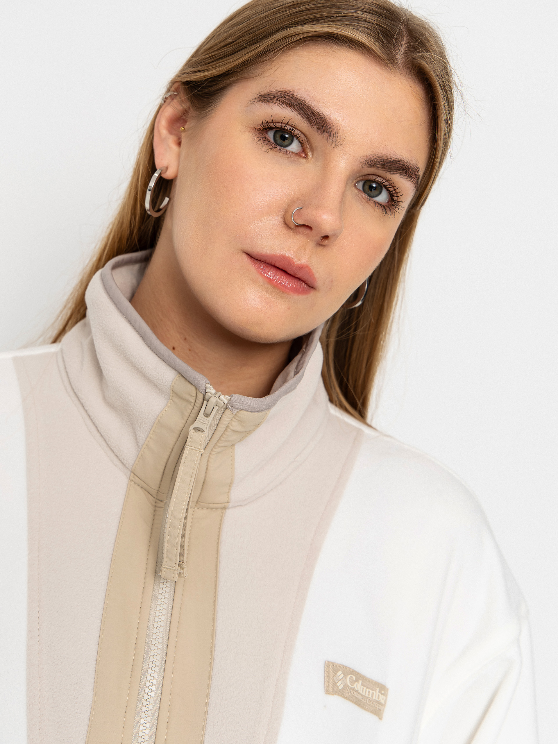 Жіночий Флісовий светр Columbia Backbowl II Full Zip (sea salt/dark stone/ancient fossil)