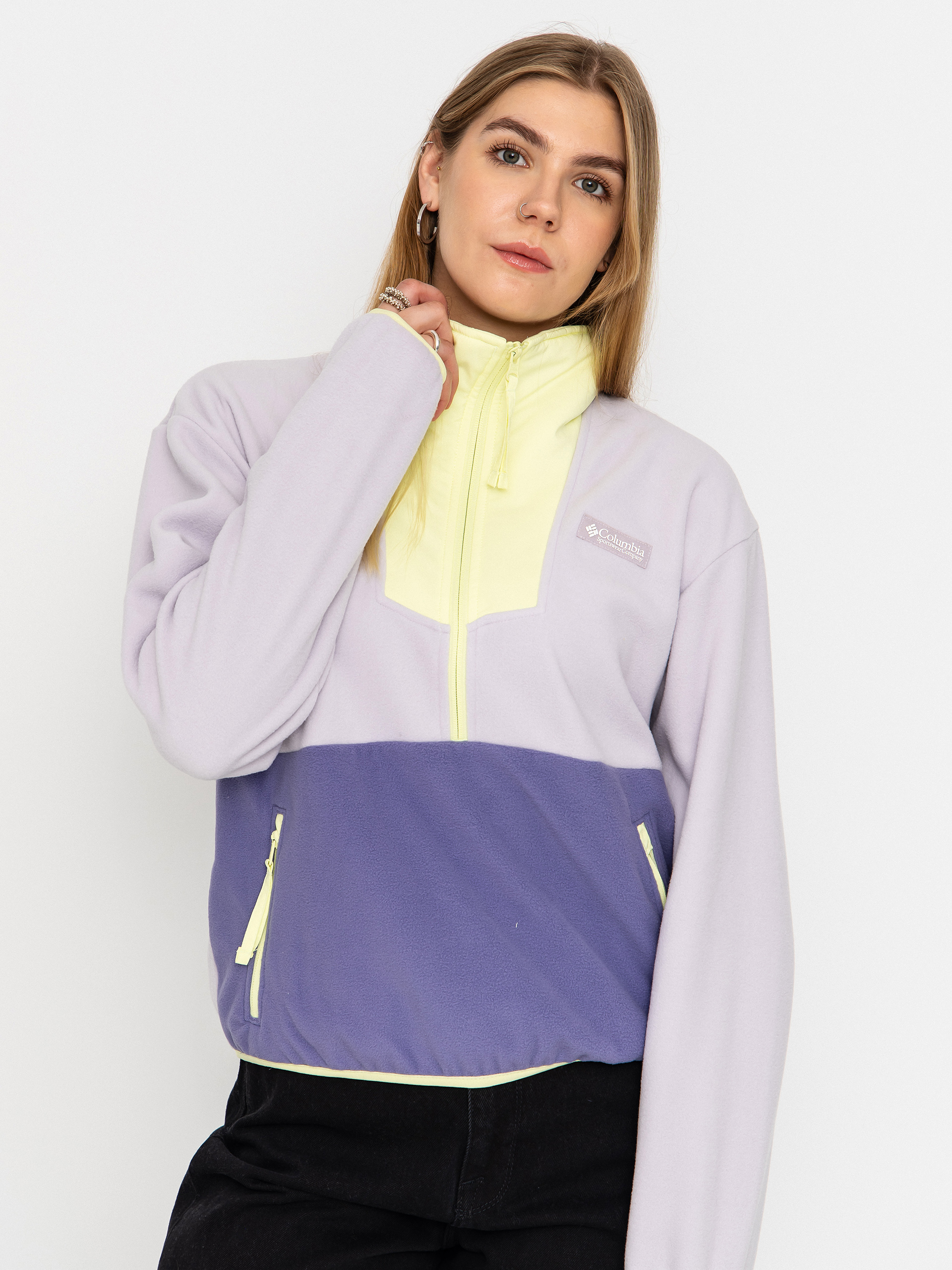 Флісовий светр Columbia Sequoia Grove 1/2 Zip Wmn (lavender pearl/stormwatch/citron haze)