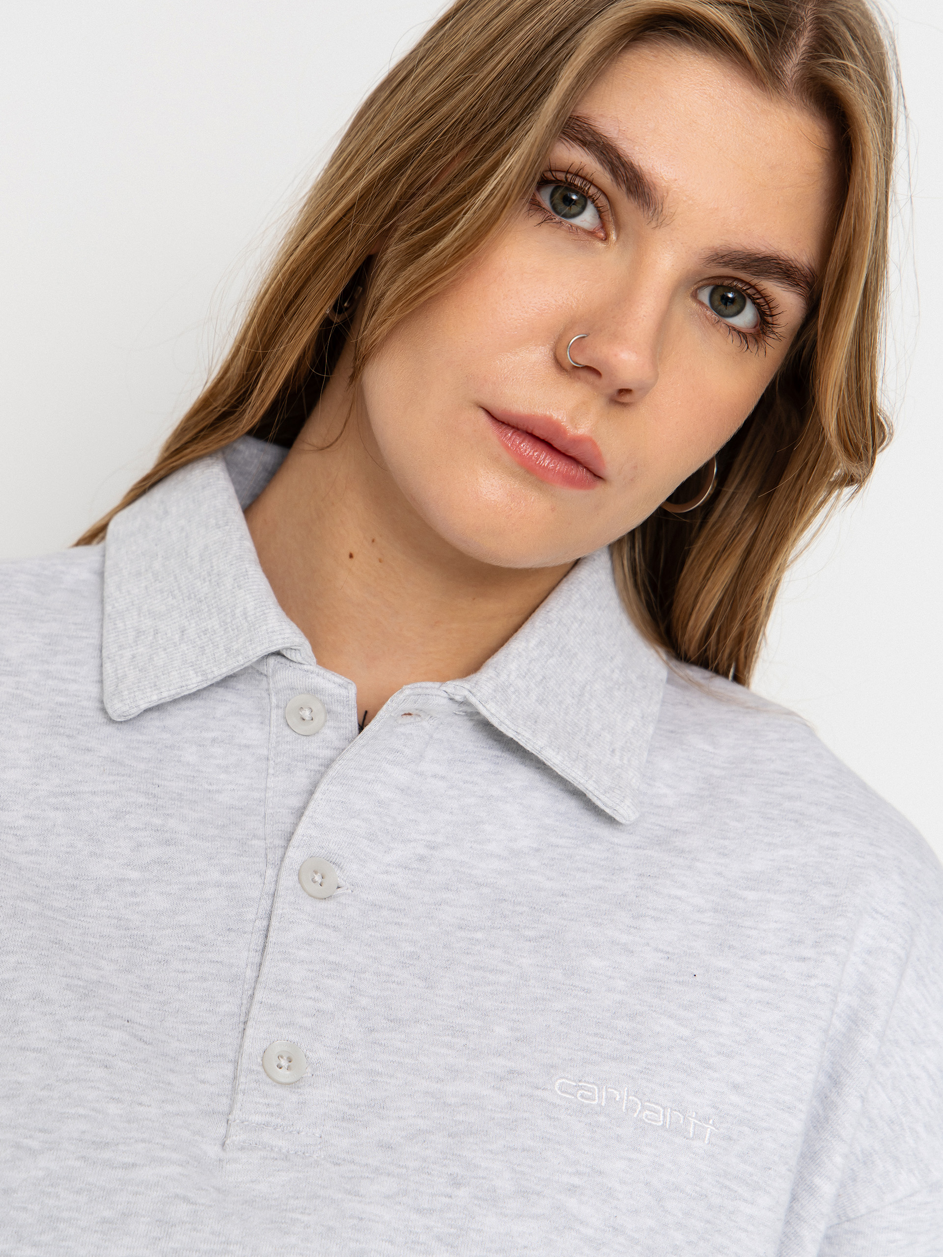 Світшот Carhartt WIP Brenta Polo Wmn (ash heather/white)
