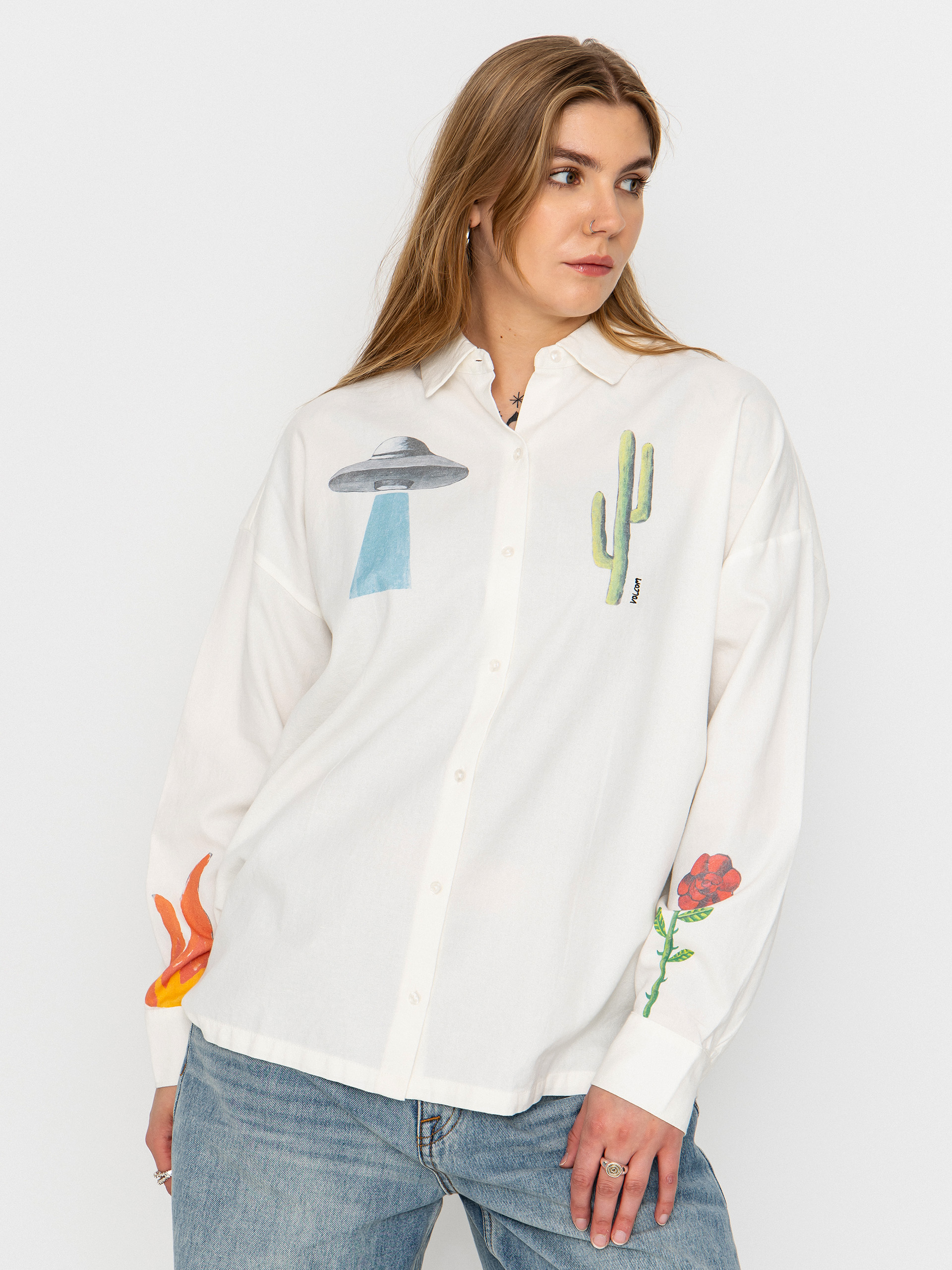 Сорочка Volcom Fa Mickey Mason Wmn (off white)