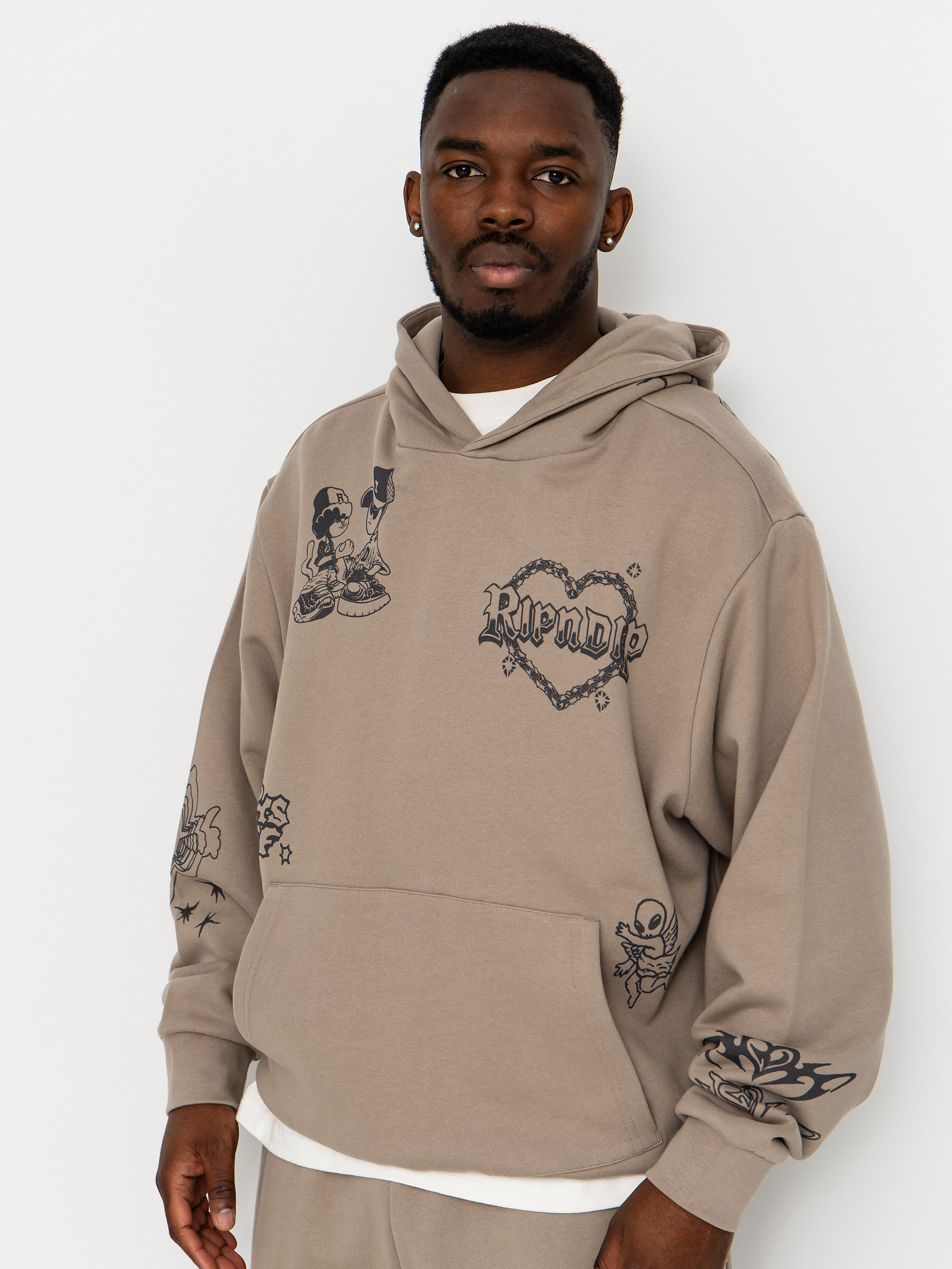 Худі RipNDip Westside Distressed HD (dark sand wash)