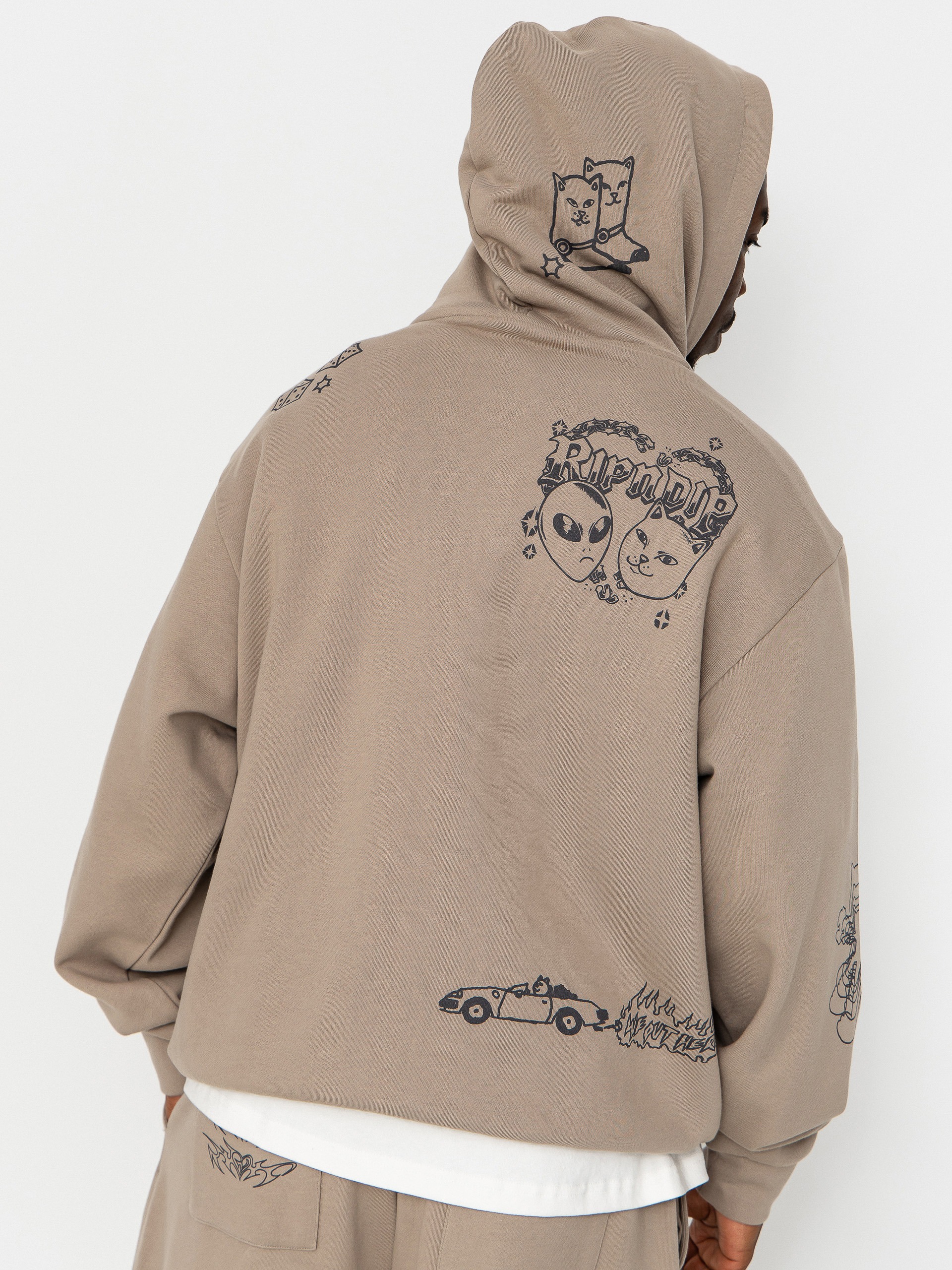 Худі RipNDip Westside Distressed HD (dark sand wash)