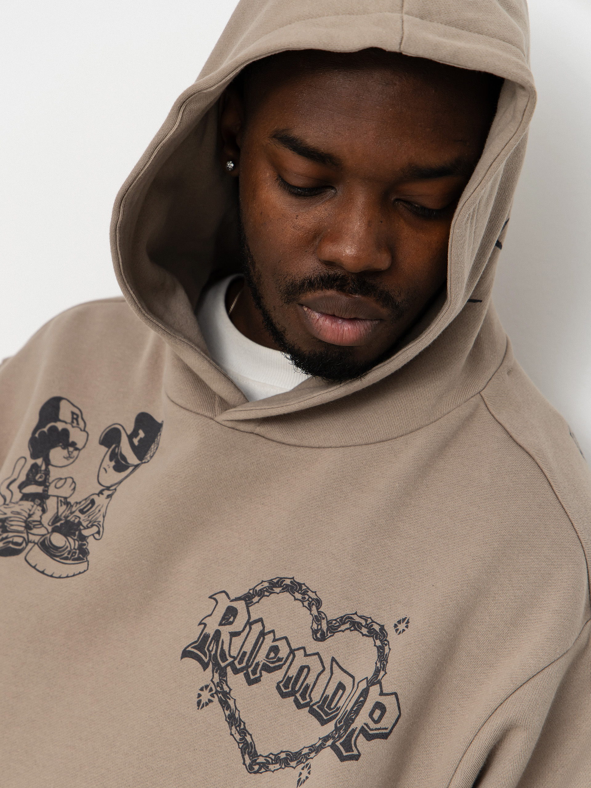 Худі RipNDip Westside Distressed HD (dark sand wash)