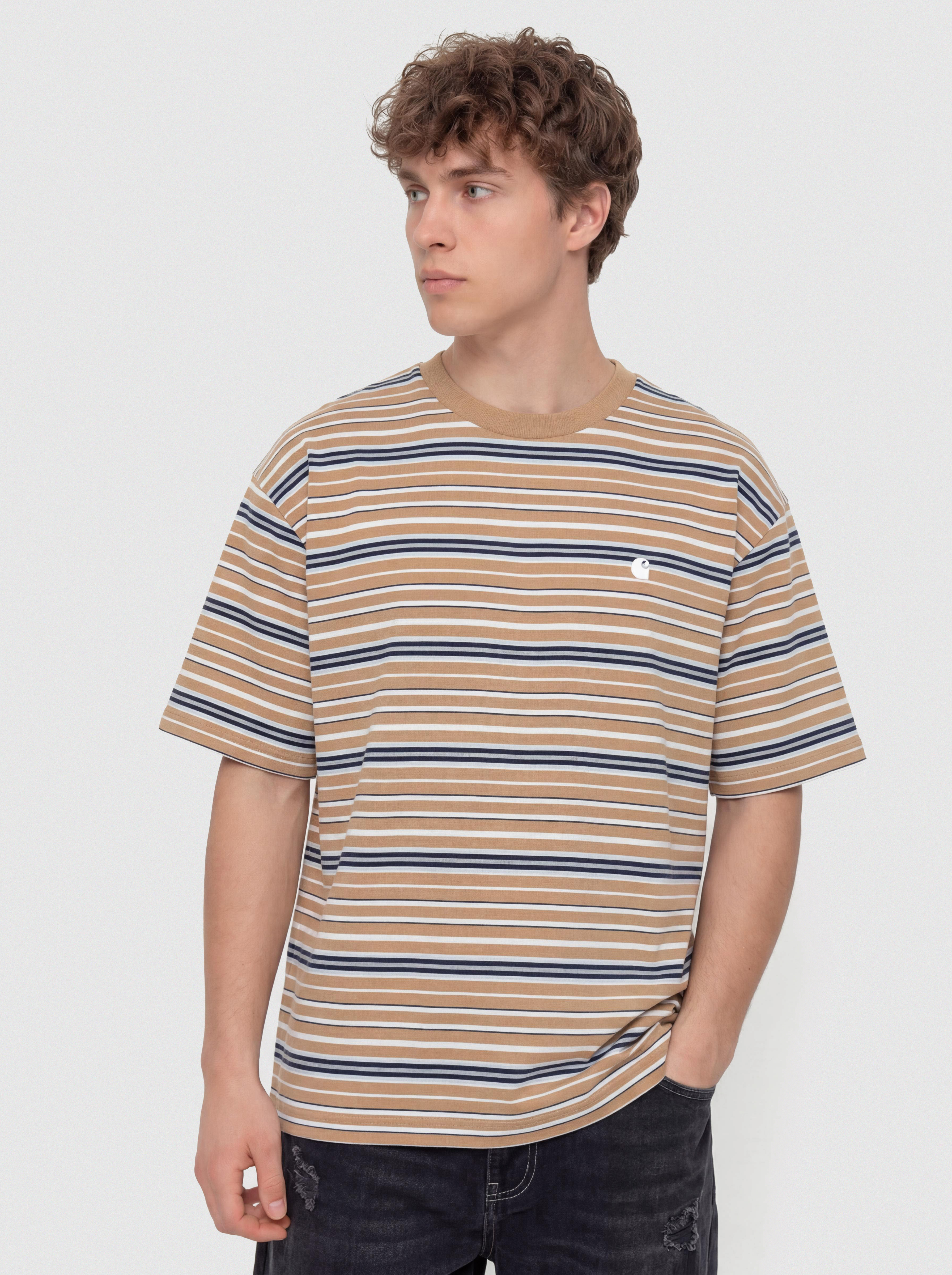 Футболка Carhartt WIP Zane (zane stripe/peanut)