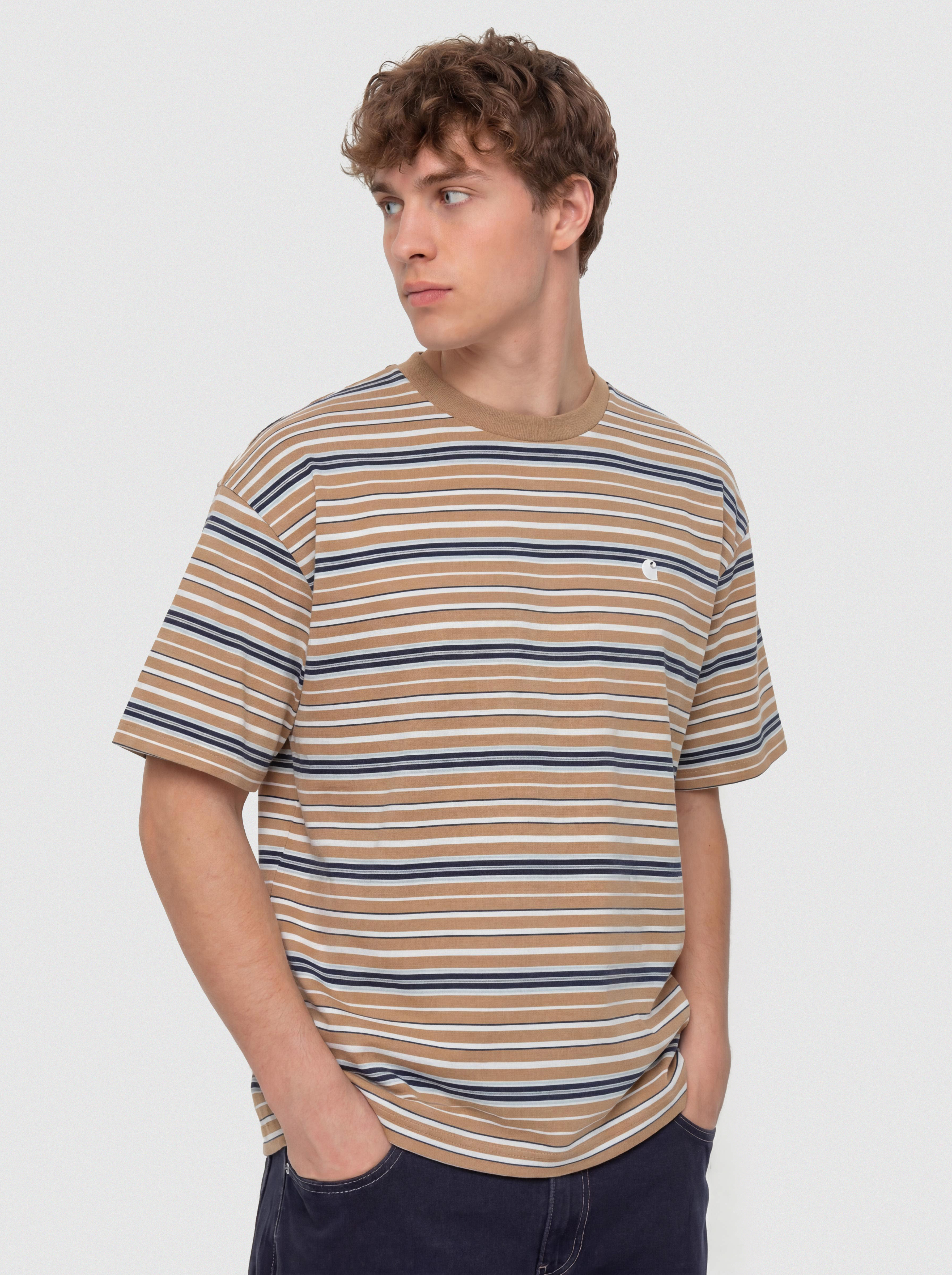 Футболка Carhartt WIP Zane (zane stripe/peanut)