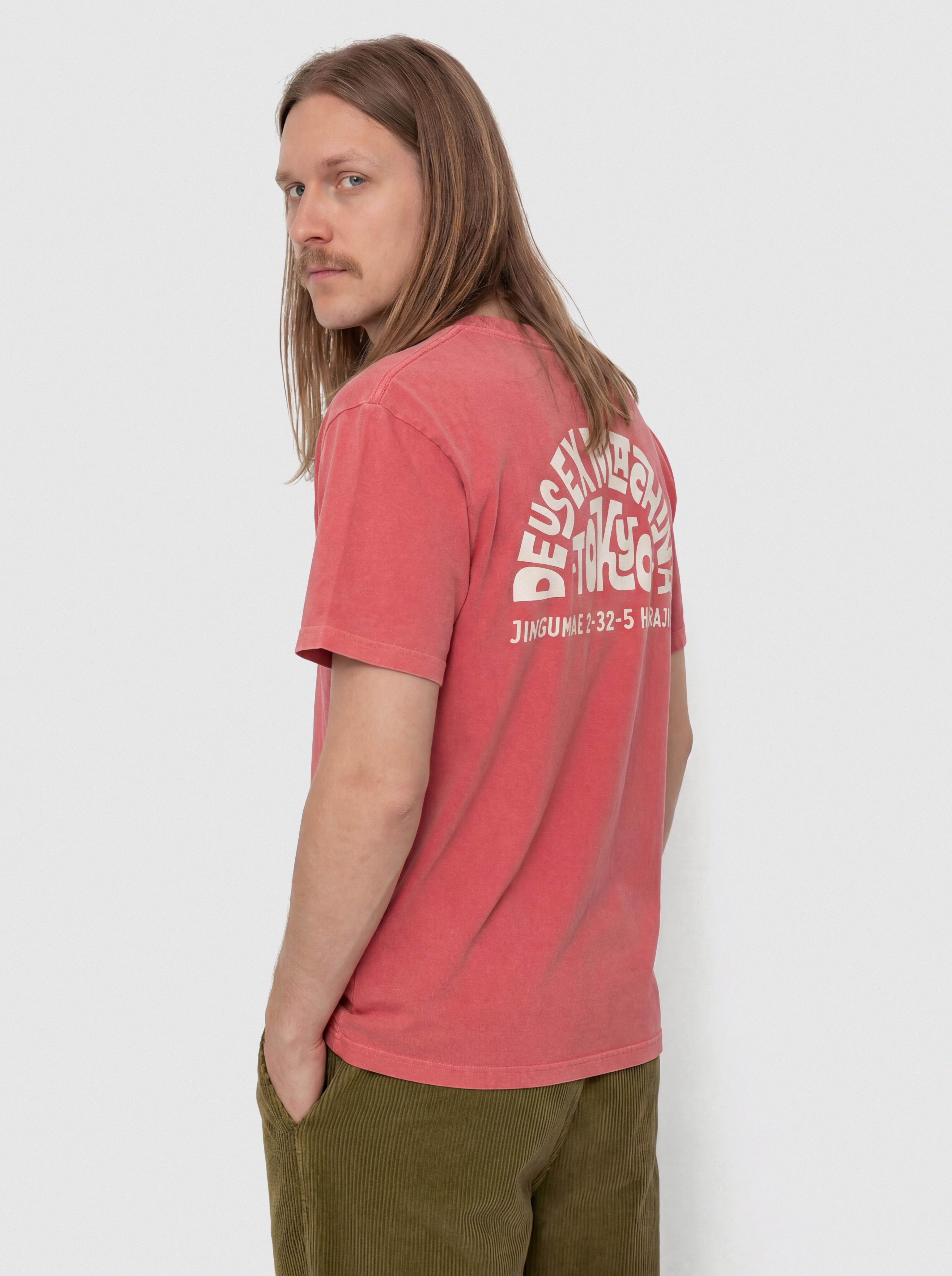 Футболка Deus Ex Machina Tokyo Address (melon red)