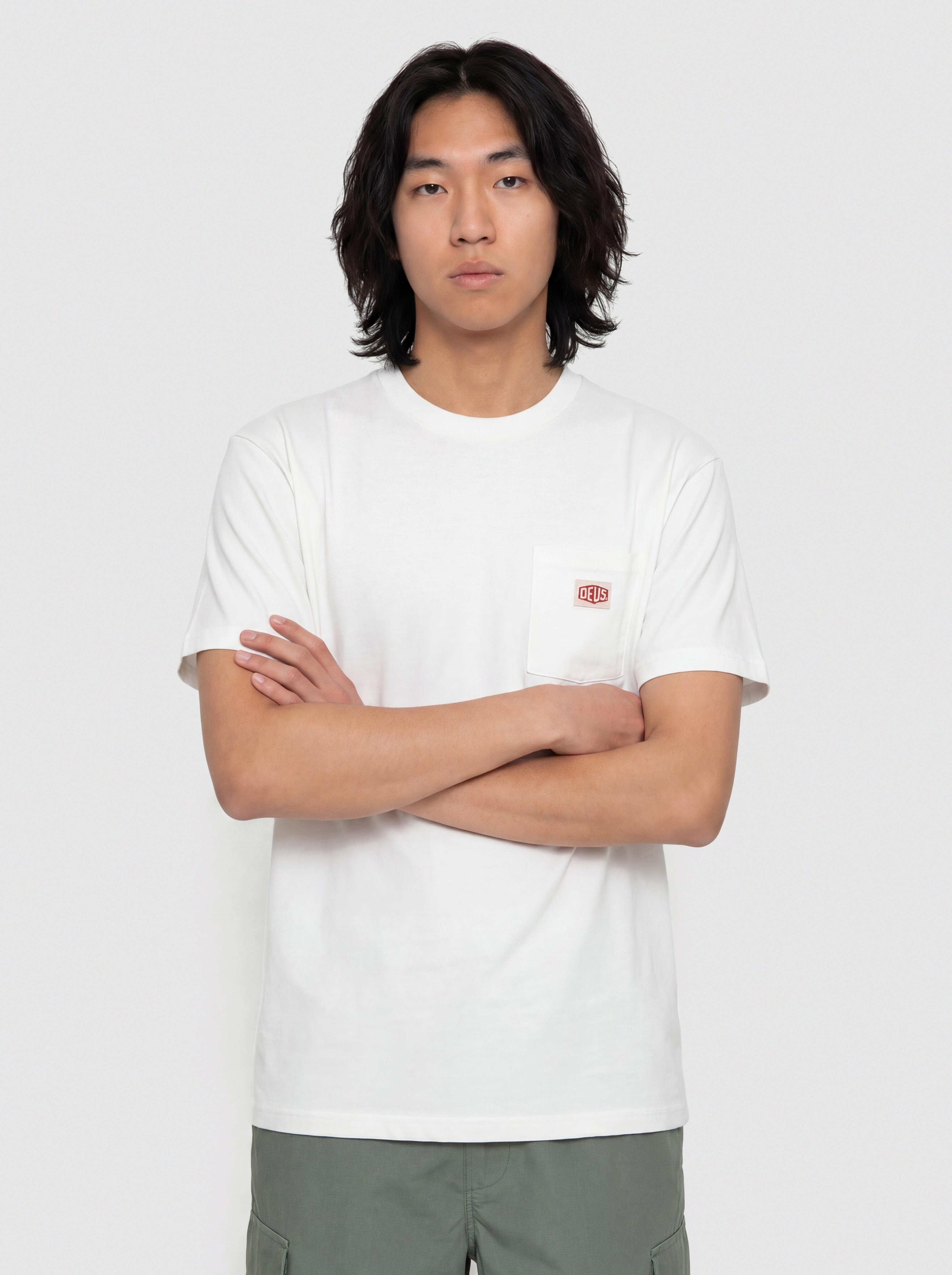 Футболка Deus Ex Machina Parts & Service Pocket (vintage white)