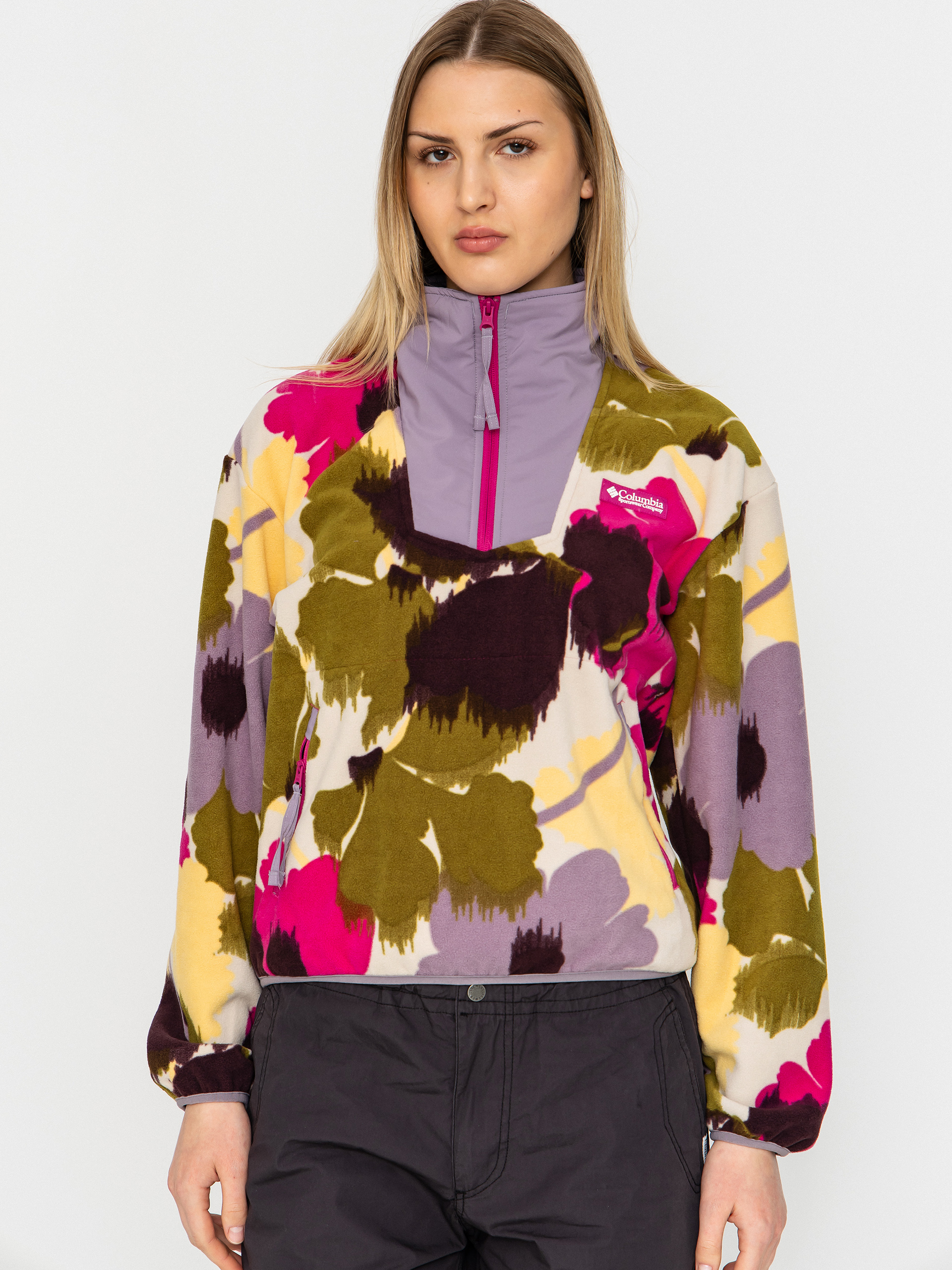 Флісовий светр Columbia Sequoia Grove Printed Half Zip Wmn (fuchsia/ikatbloom)