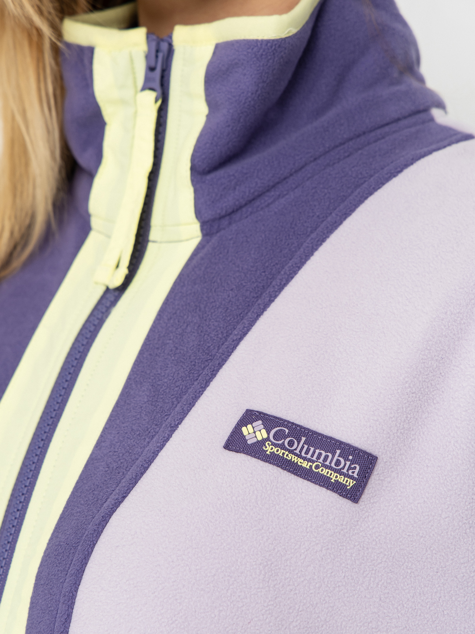 Жіночий Флісовий светр Columbia Backbowl II Full Zip (lavender pearl/stormwatch/citron haze)