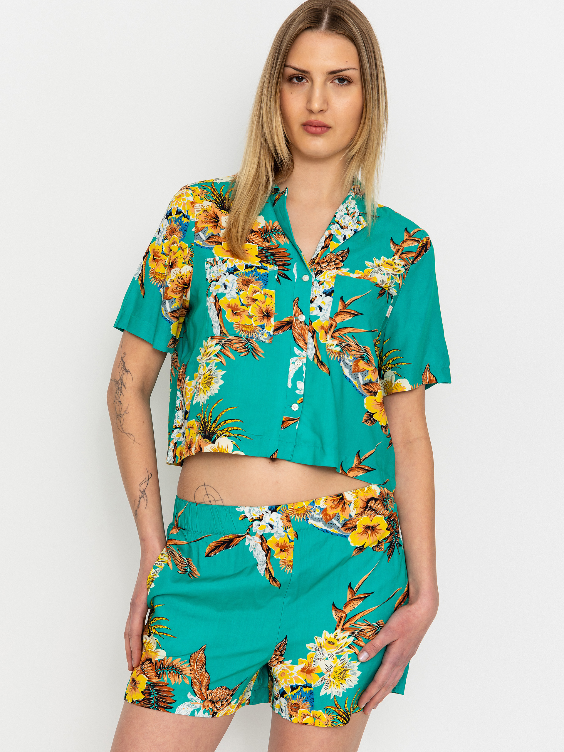 Сорочка Brixton Campos Button Down Wmn (retro green flor campos)