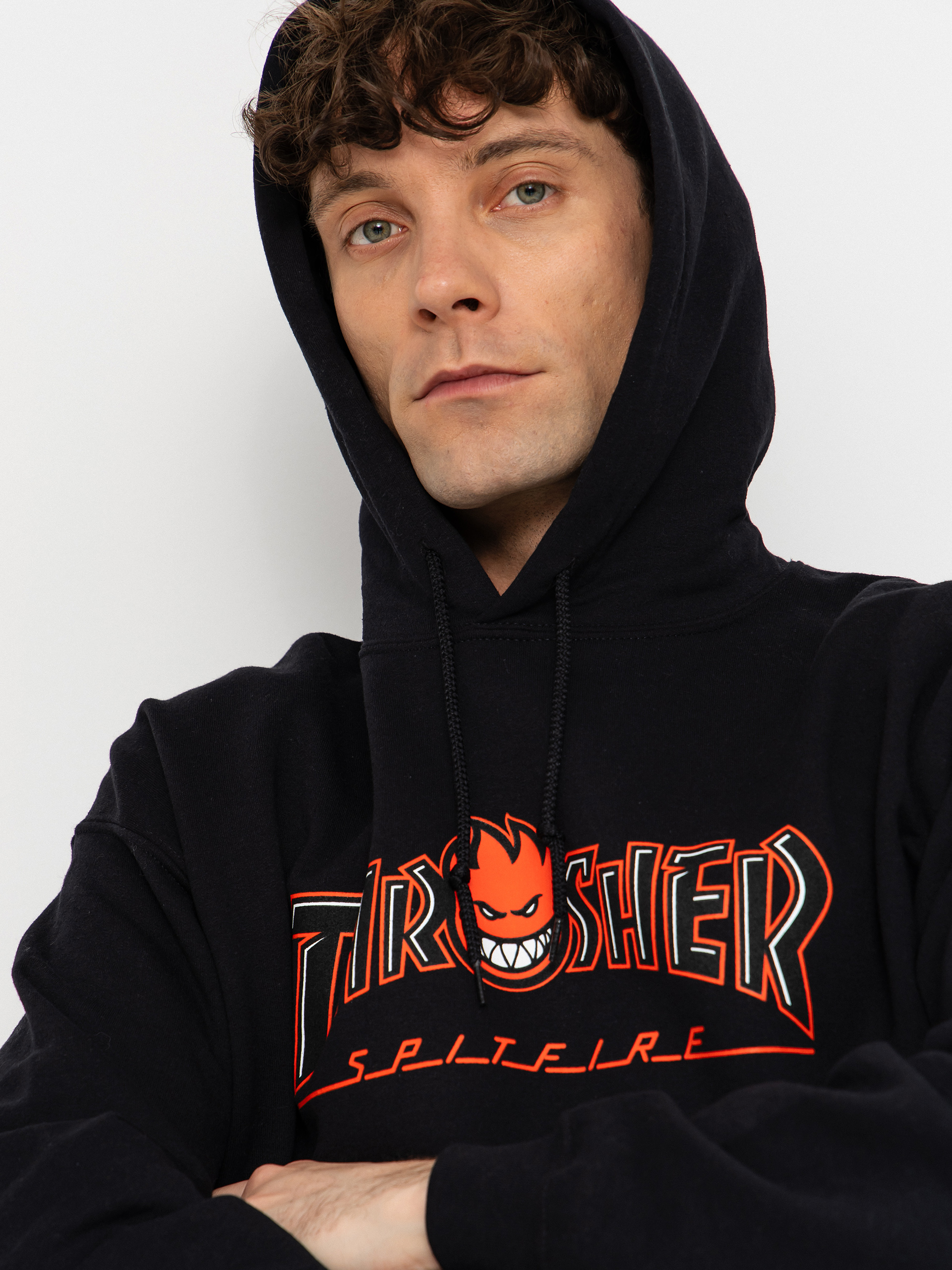 Худі Thrasher x Spitfire Big Head Outline HD (black)