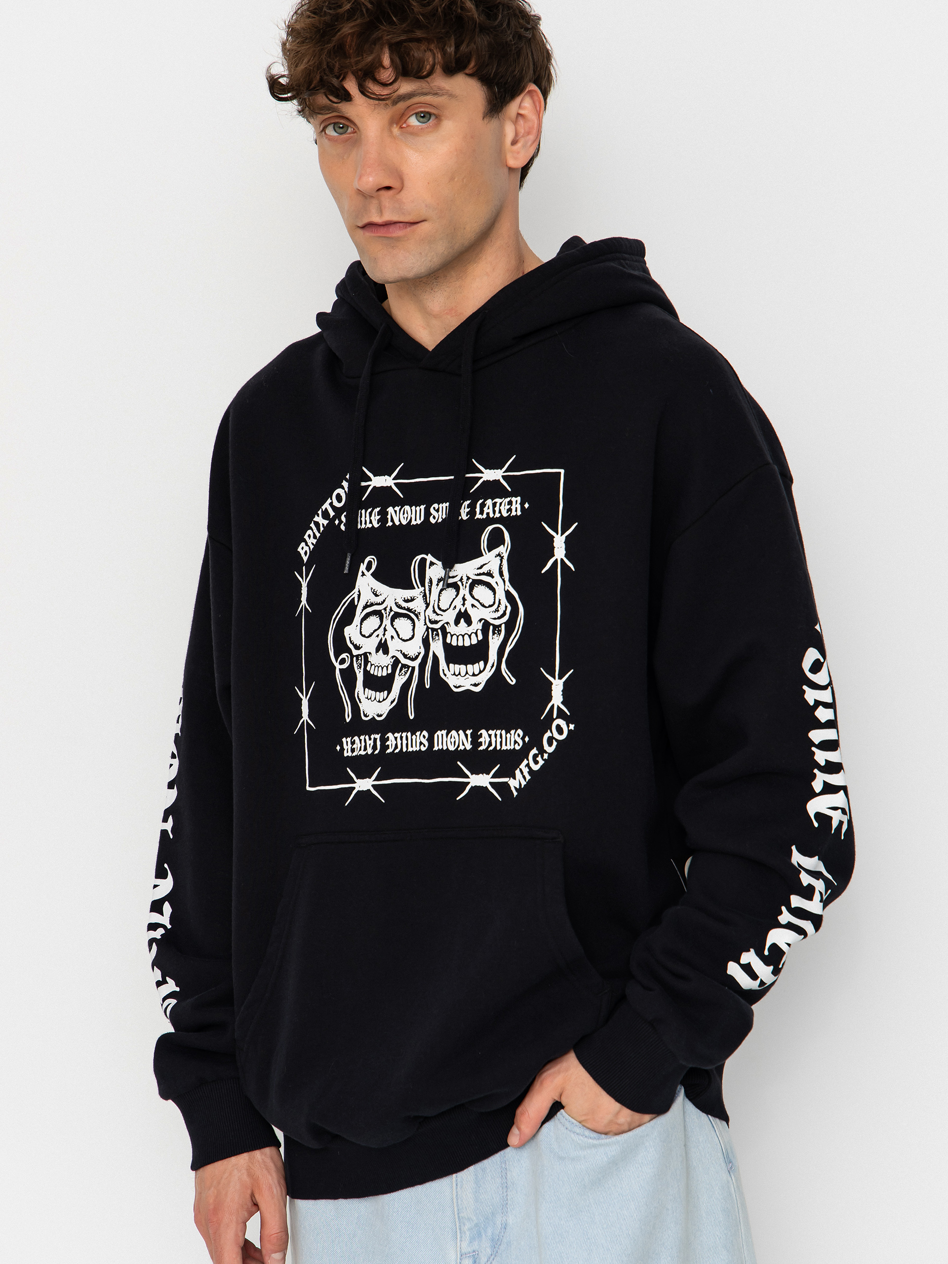 Худі Brixton Smile Always Relaxed HD (black worn wash)