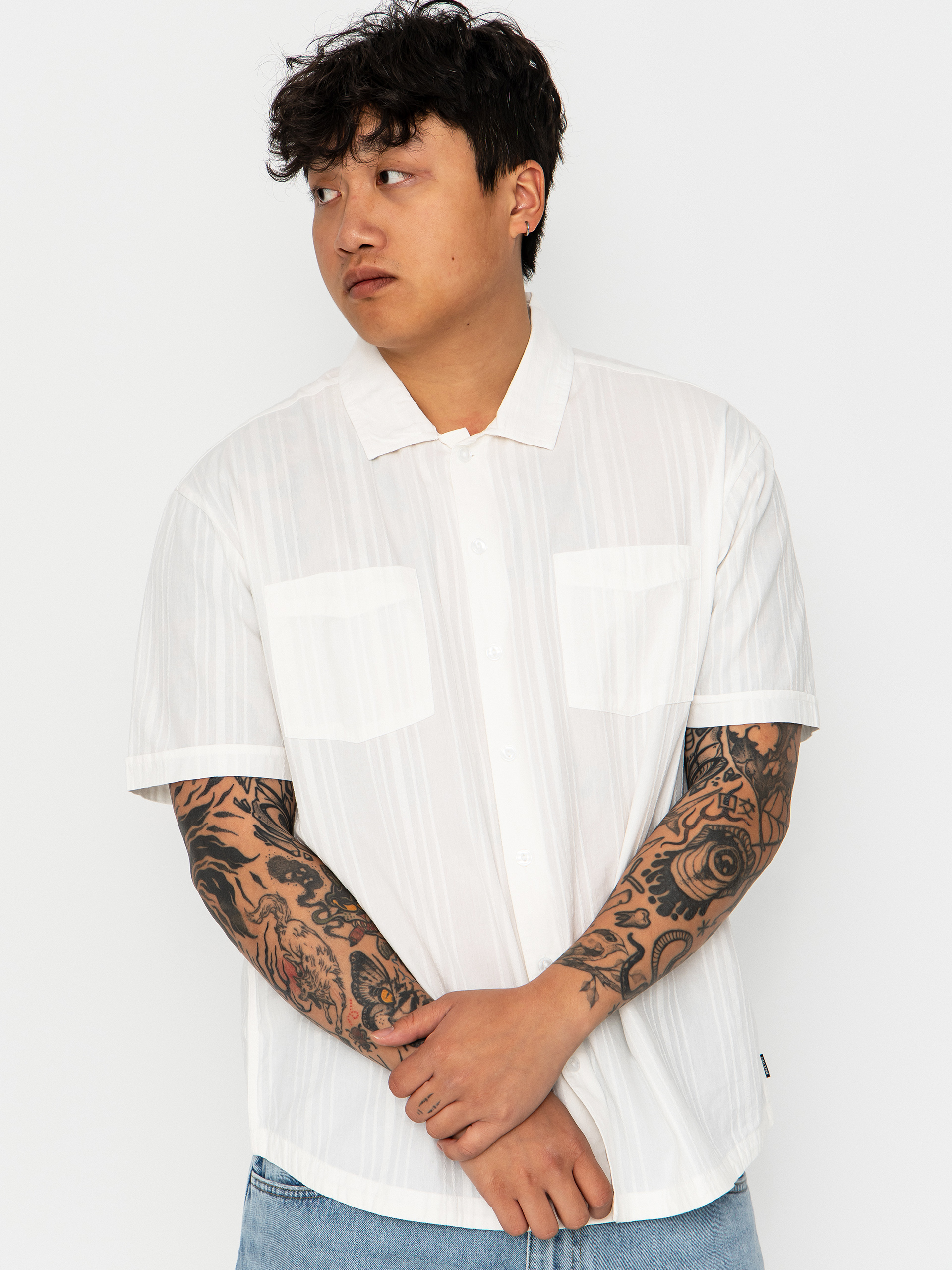 Сорочка Brixton The Vintage (off white jacquard stripe)