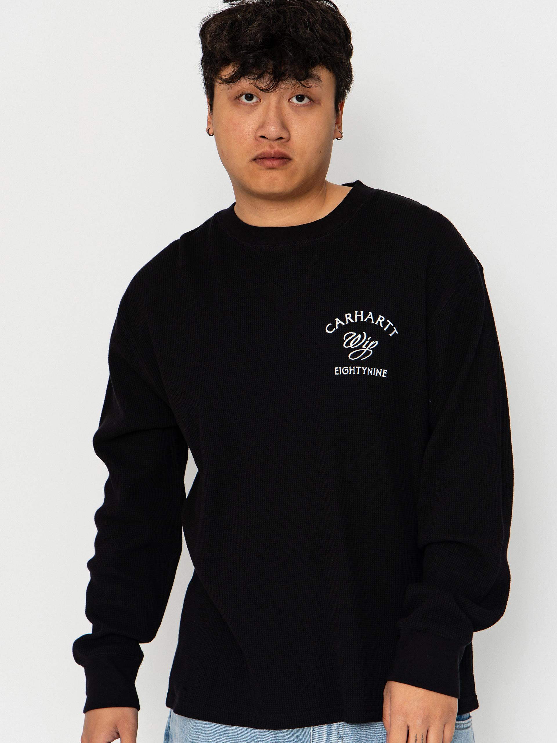 Лонгслів Carhartt WIP Eightynine Waffle (black/white)