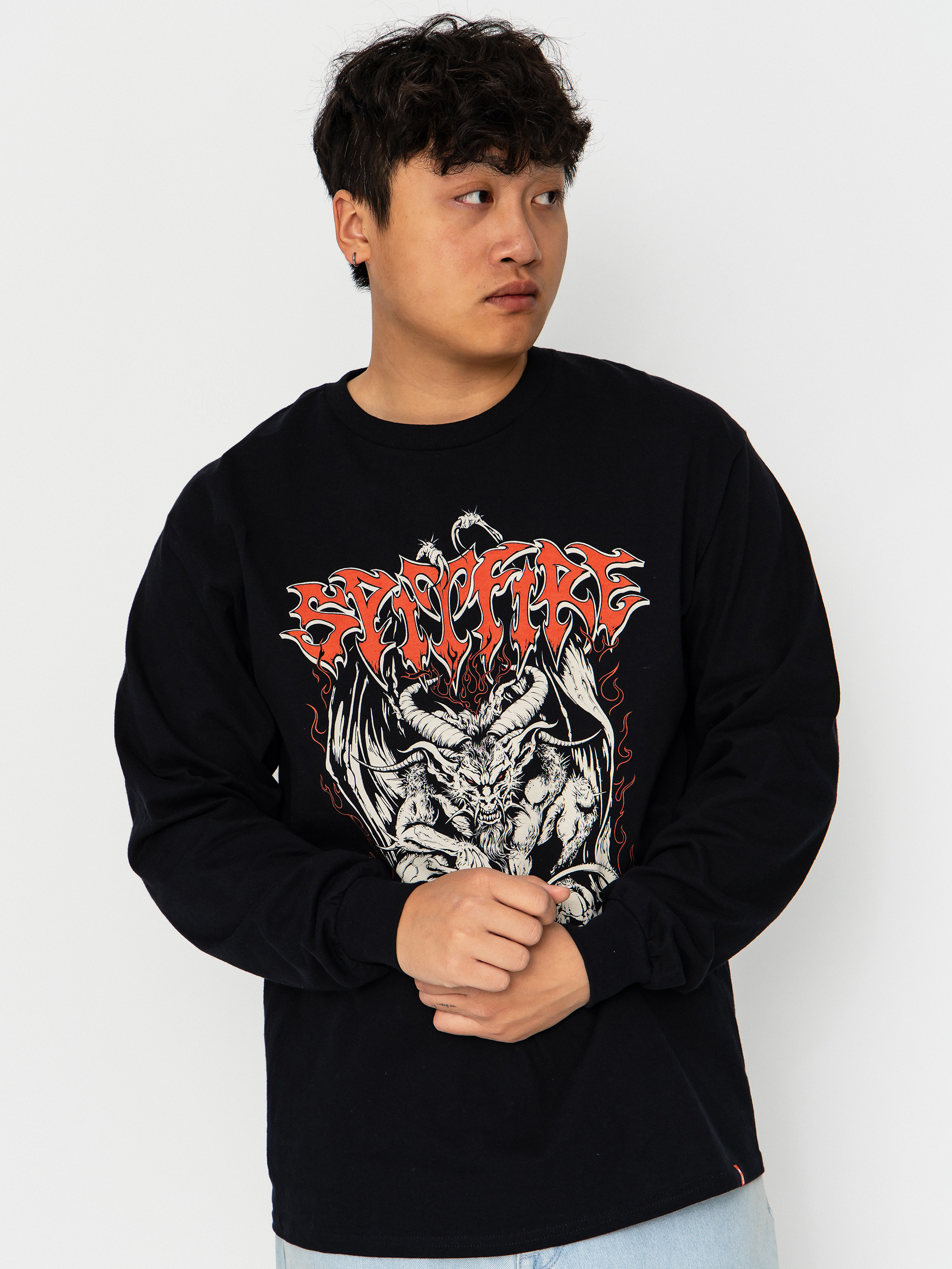 Лонгслів Spitfire Demon (black w/multi color discharge print)