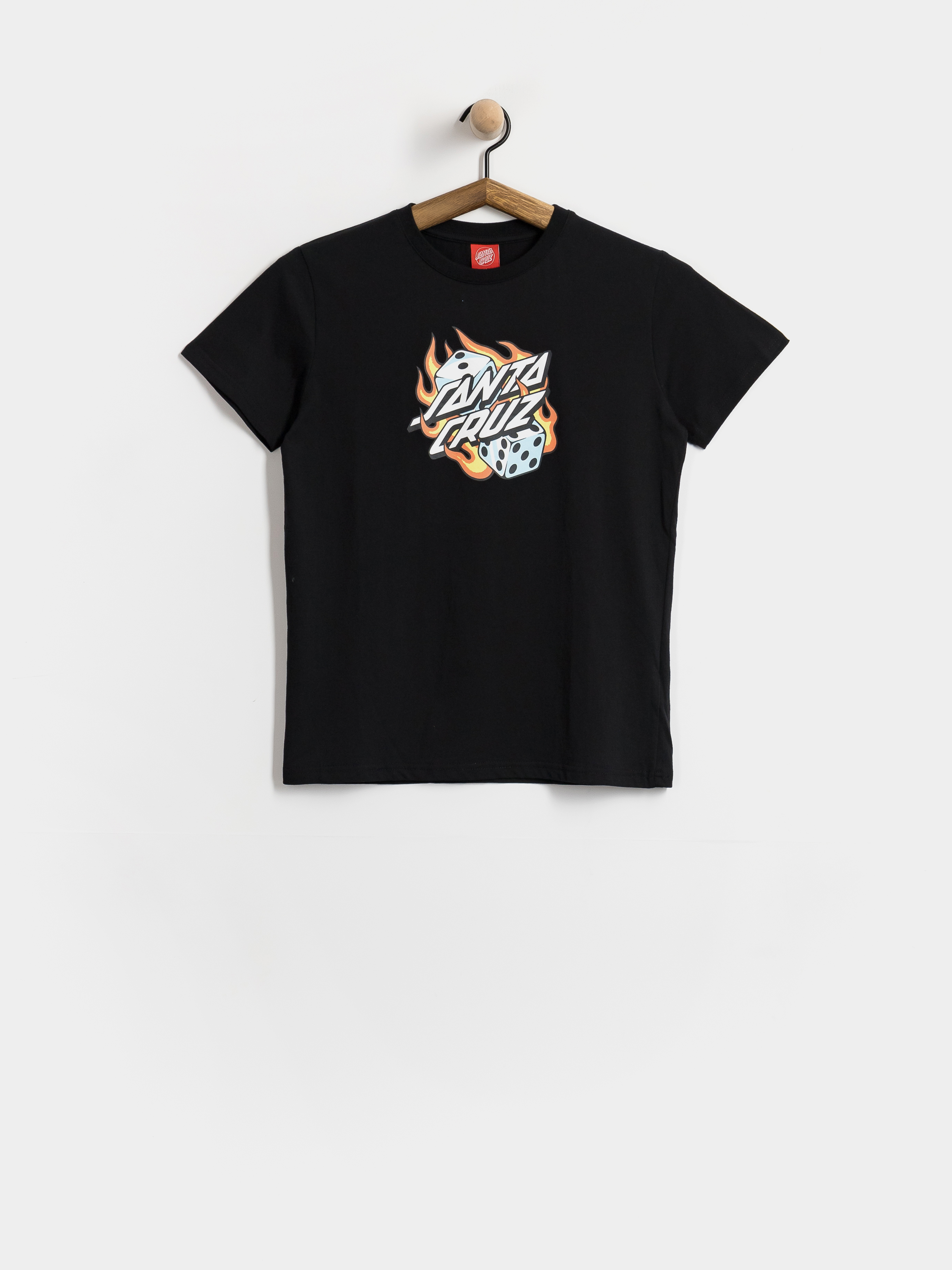 Футболка Santa Cruz Flaming Dice Dot JR (black)