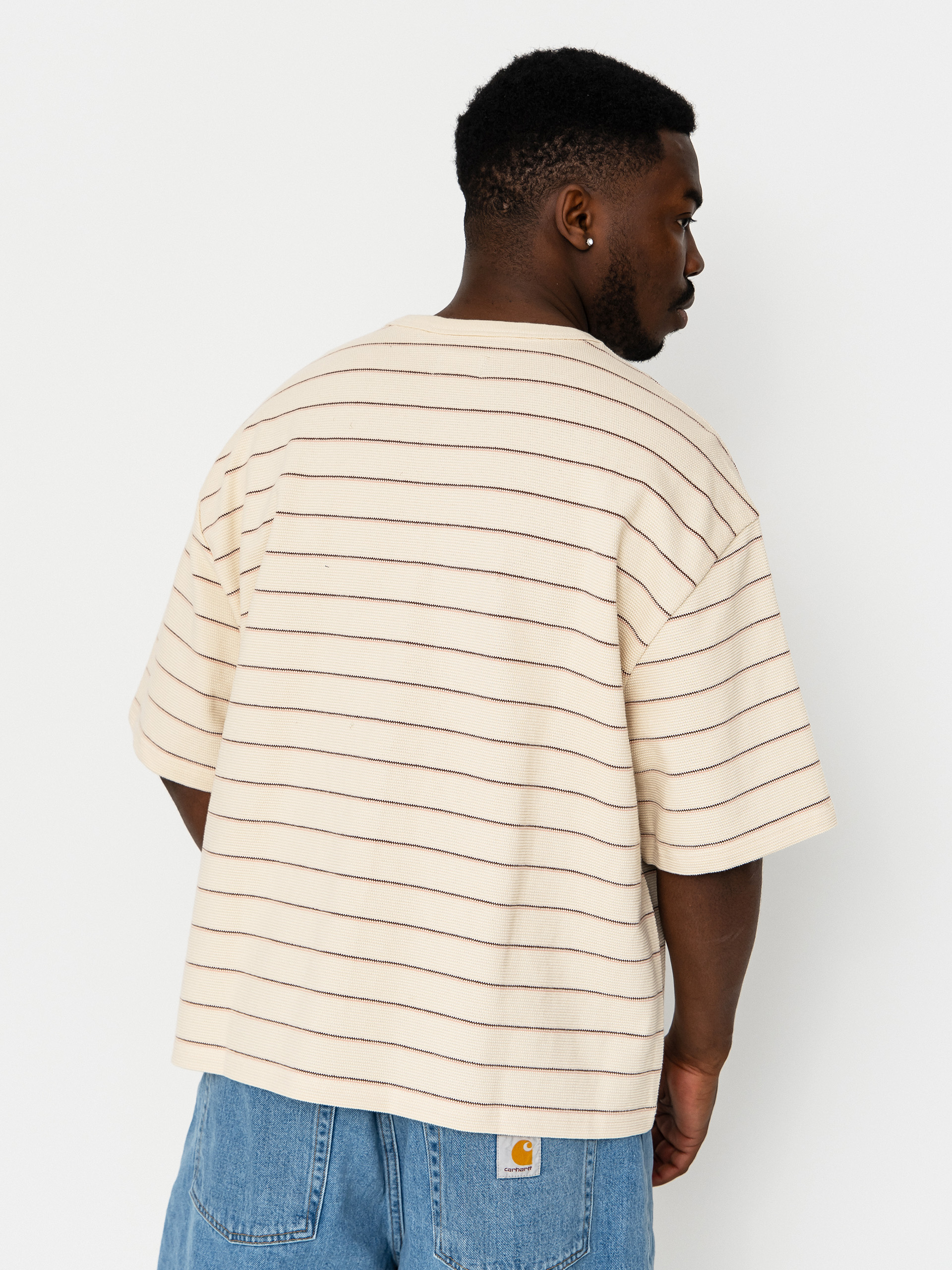 Футболка Brixton Shield Pique Boxy Knit (whitecap/sea foam/pinecone bro)