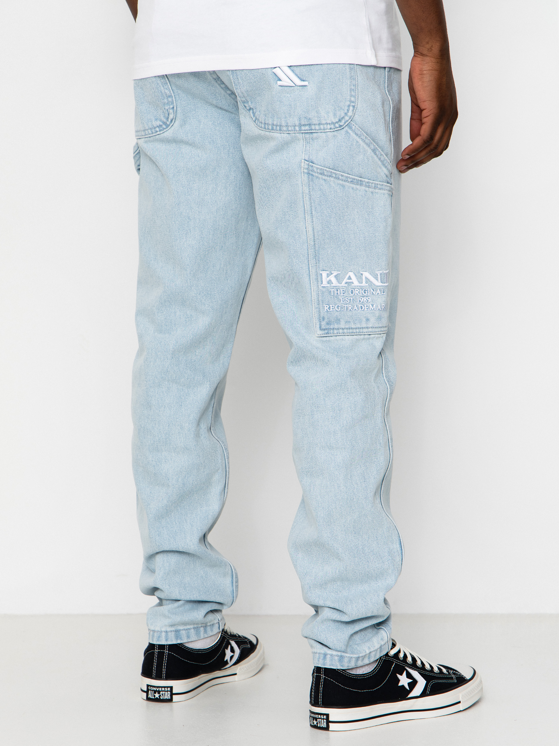 Штани Karl Kani Retro Tapered Workwear Denim (bleached blue)