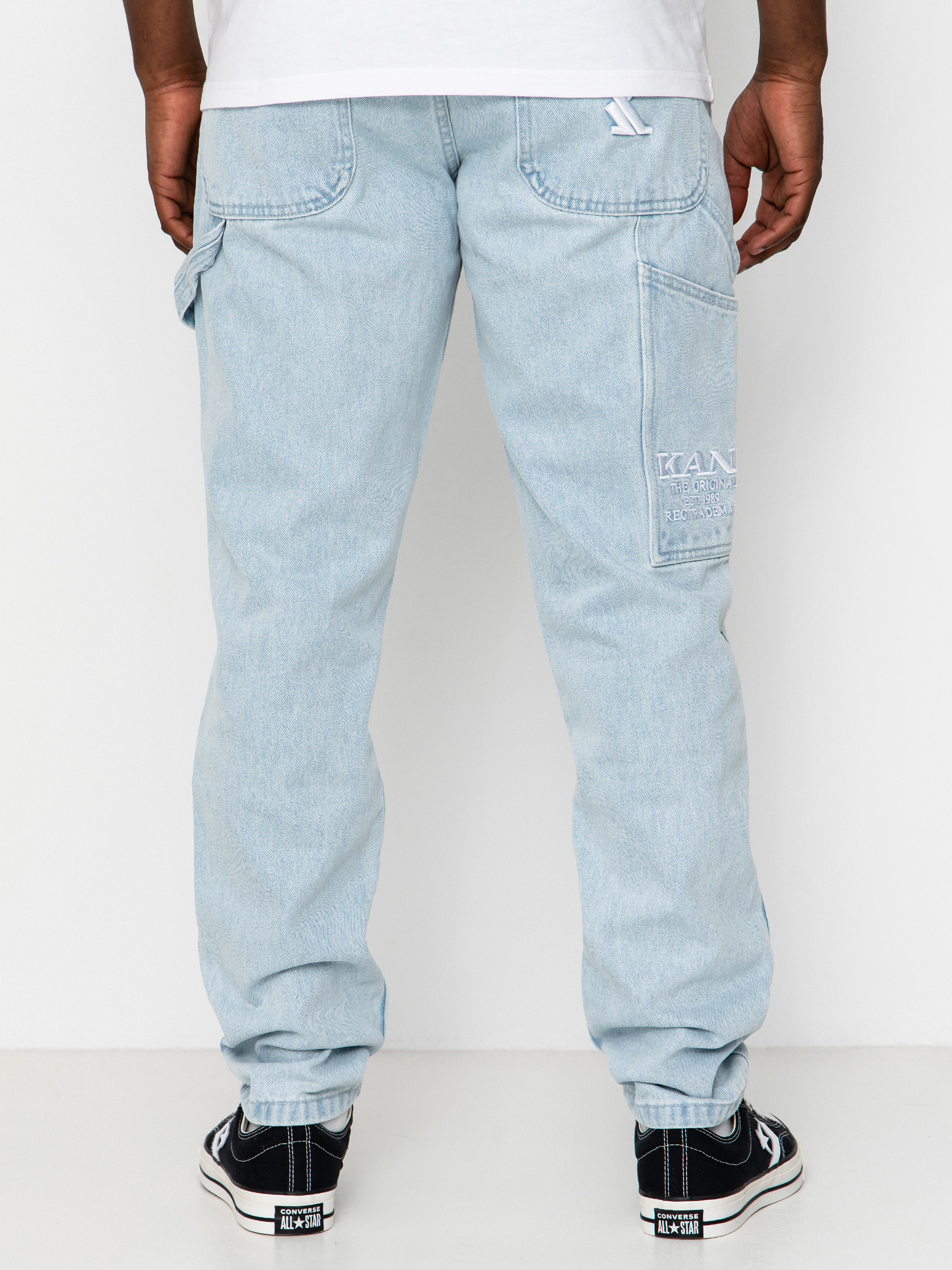 Штани Karl Kani Retro Tapered Workwear Denim (bleached blue)