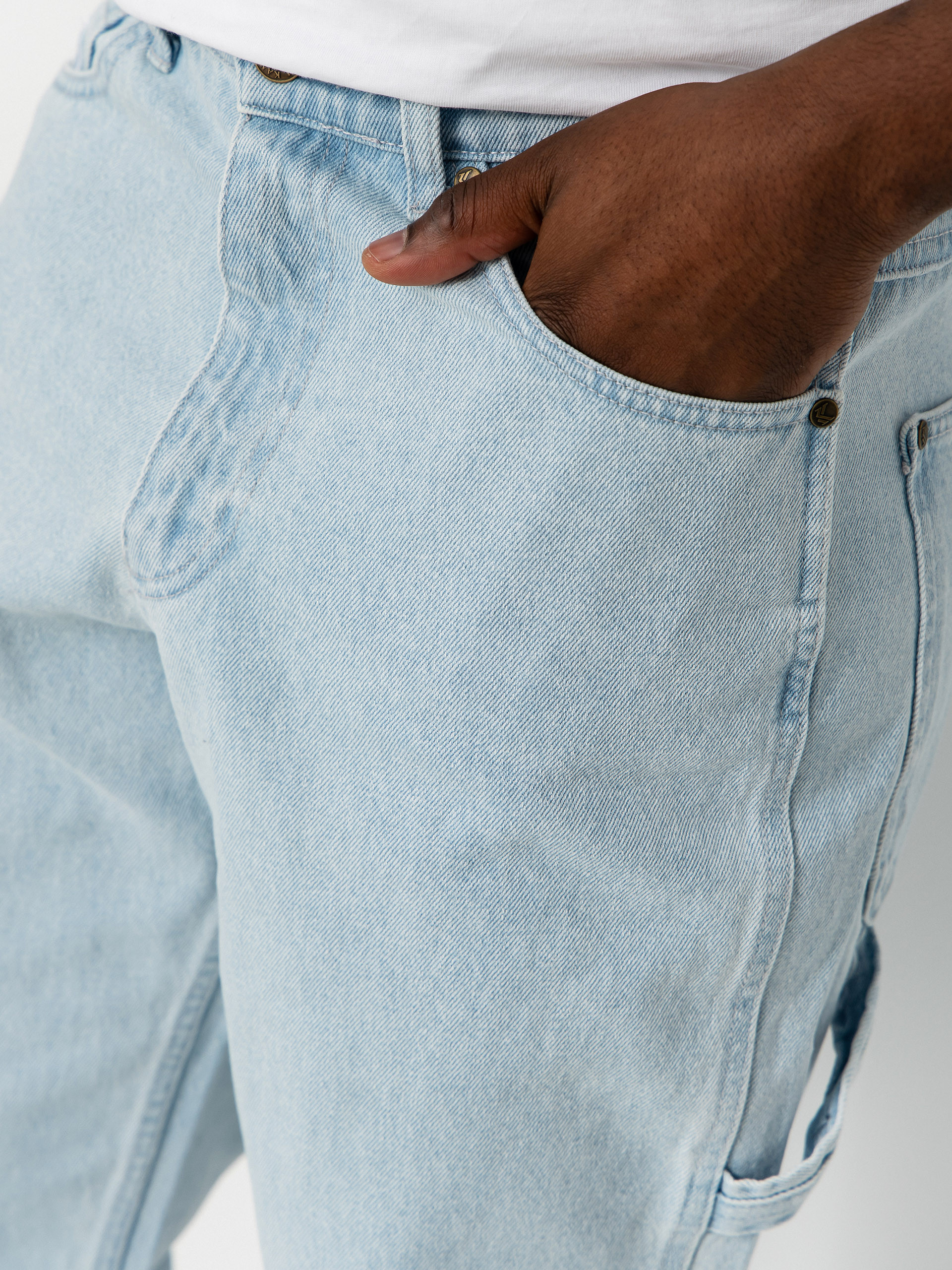 Штани Karl Kani Retro Tapered Workwear Denim (bleached blue)