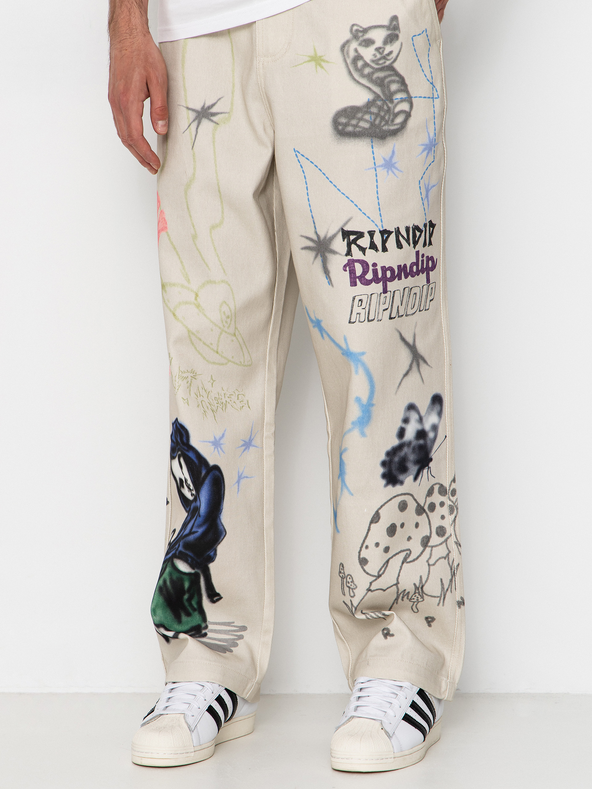 Штани RipNDip Goosebumps Wide Fit (bone)