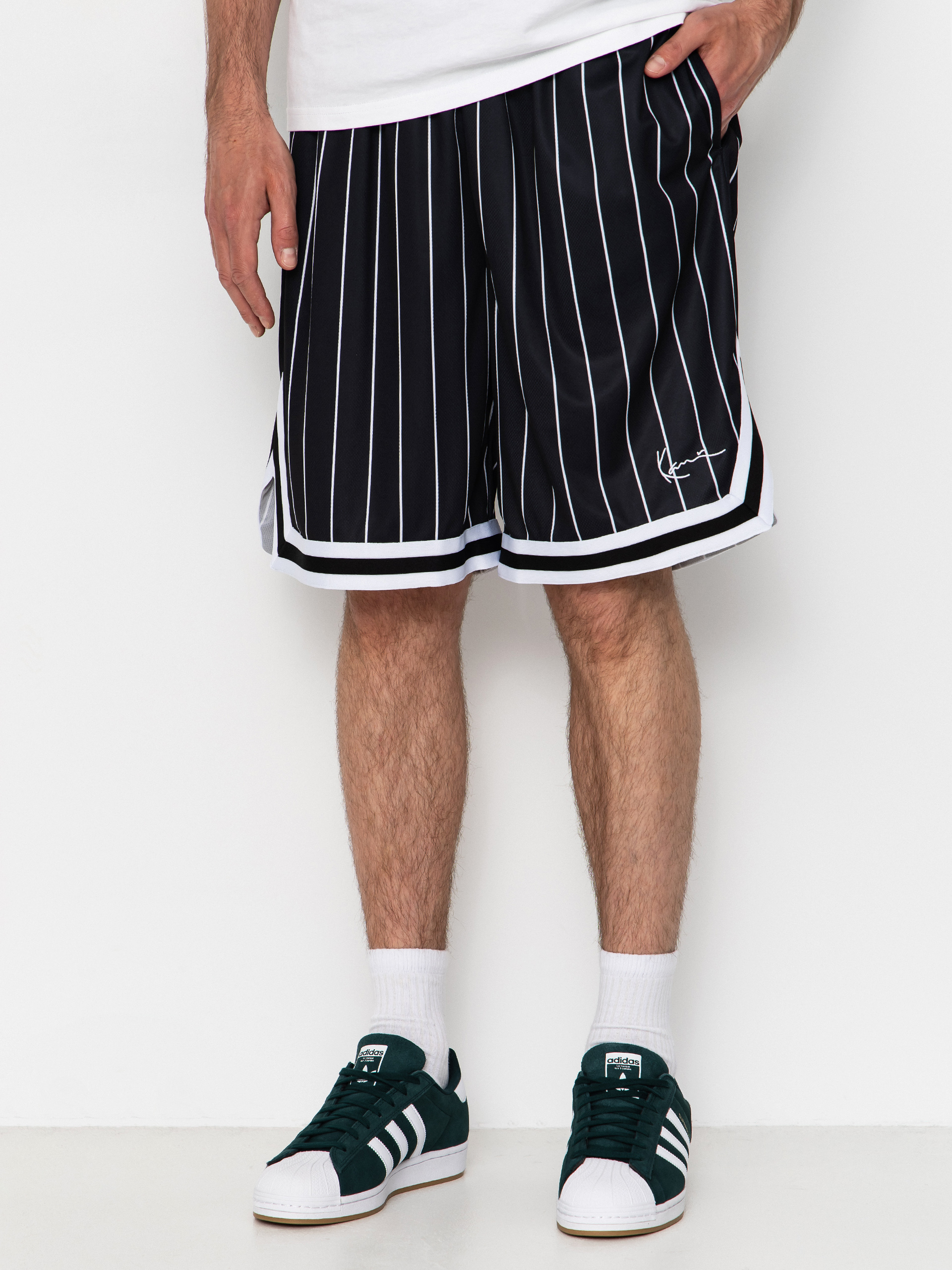 Шорти Karl Kani Small Signature Pinstripe Mesh (black/white)