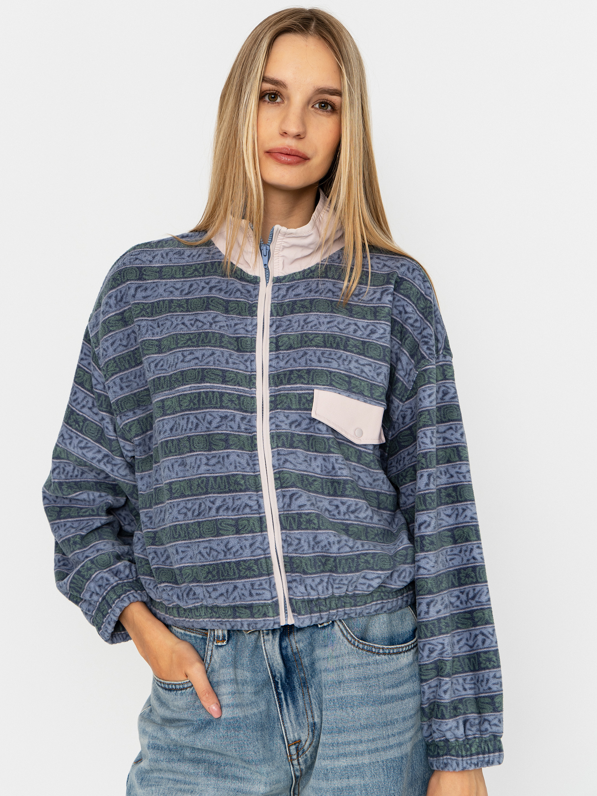Флісовий светр Quiksilver Kedai FZ Wmn (ashley blue kedai stripe)
