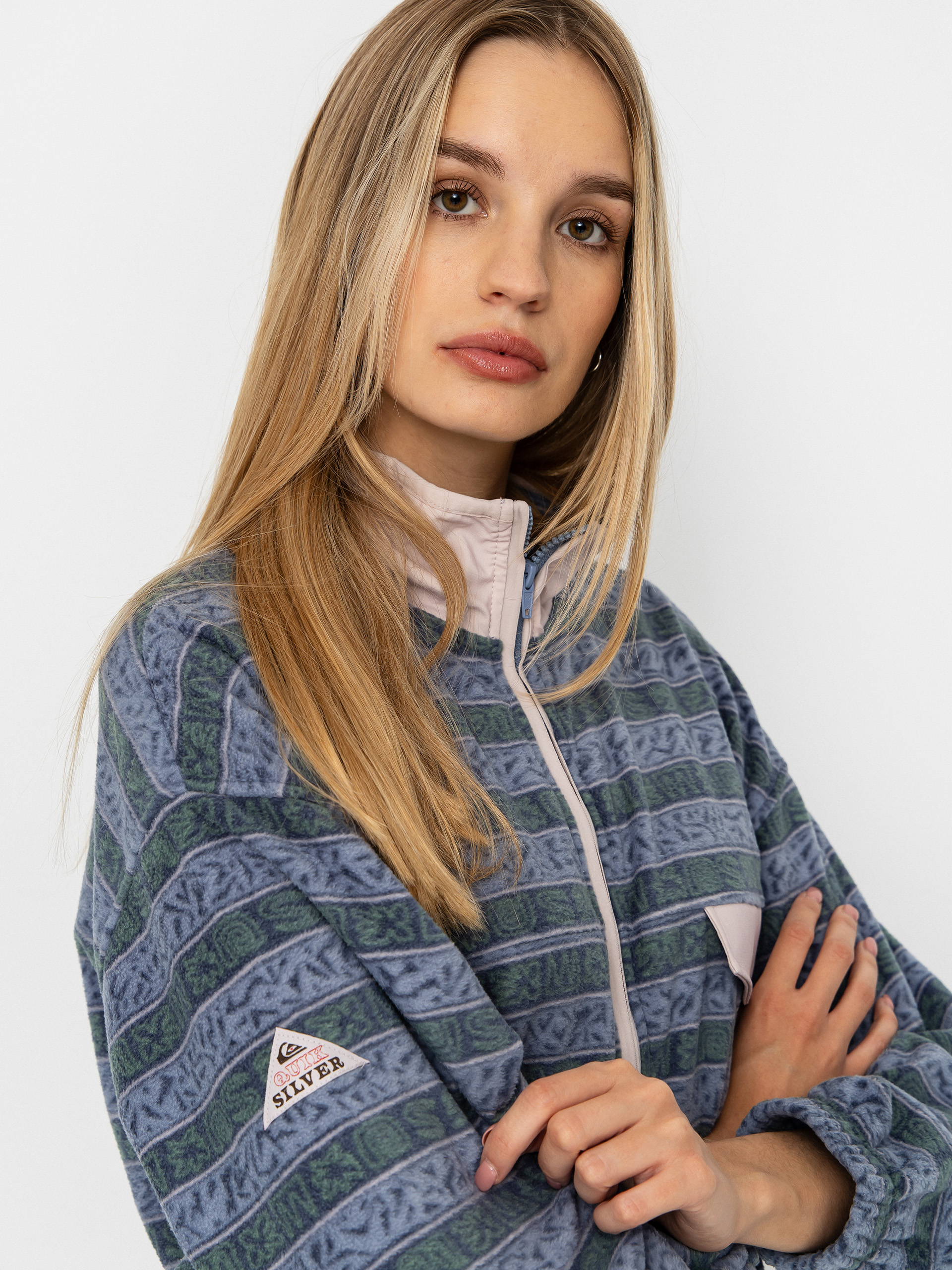 Жіночий Флісовий светр Quiksilver Kedai FZ (ashley blue kedai stripe)