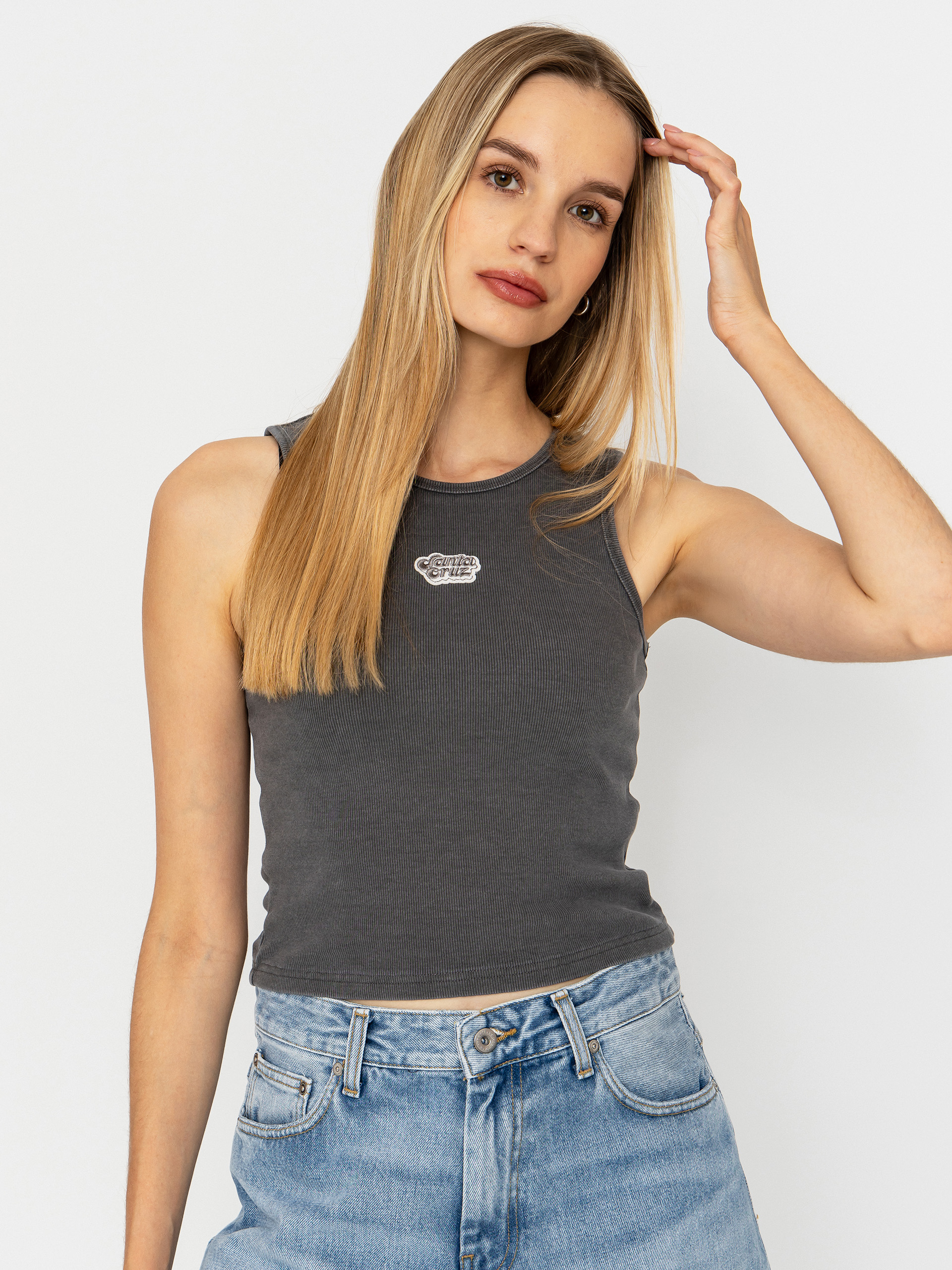  Футболка Santa Cruz Groovy Stack Tank Wmn (grey wash)