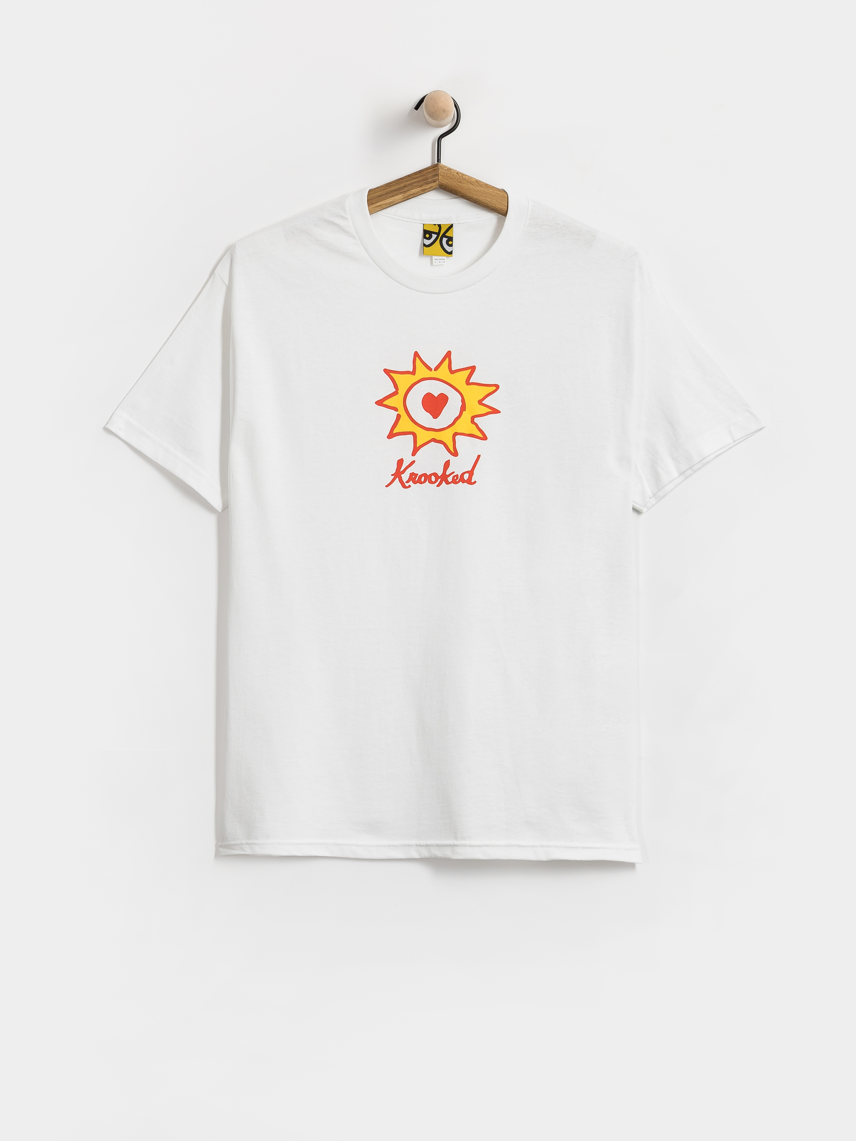 Футболка Krooked Sun Heart (white w/red & yellow print)
