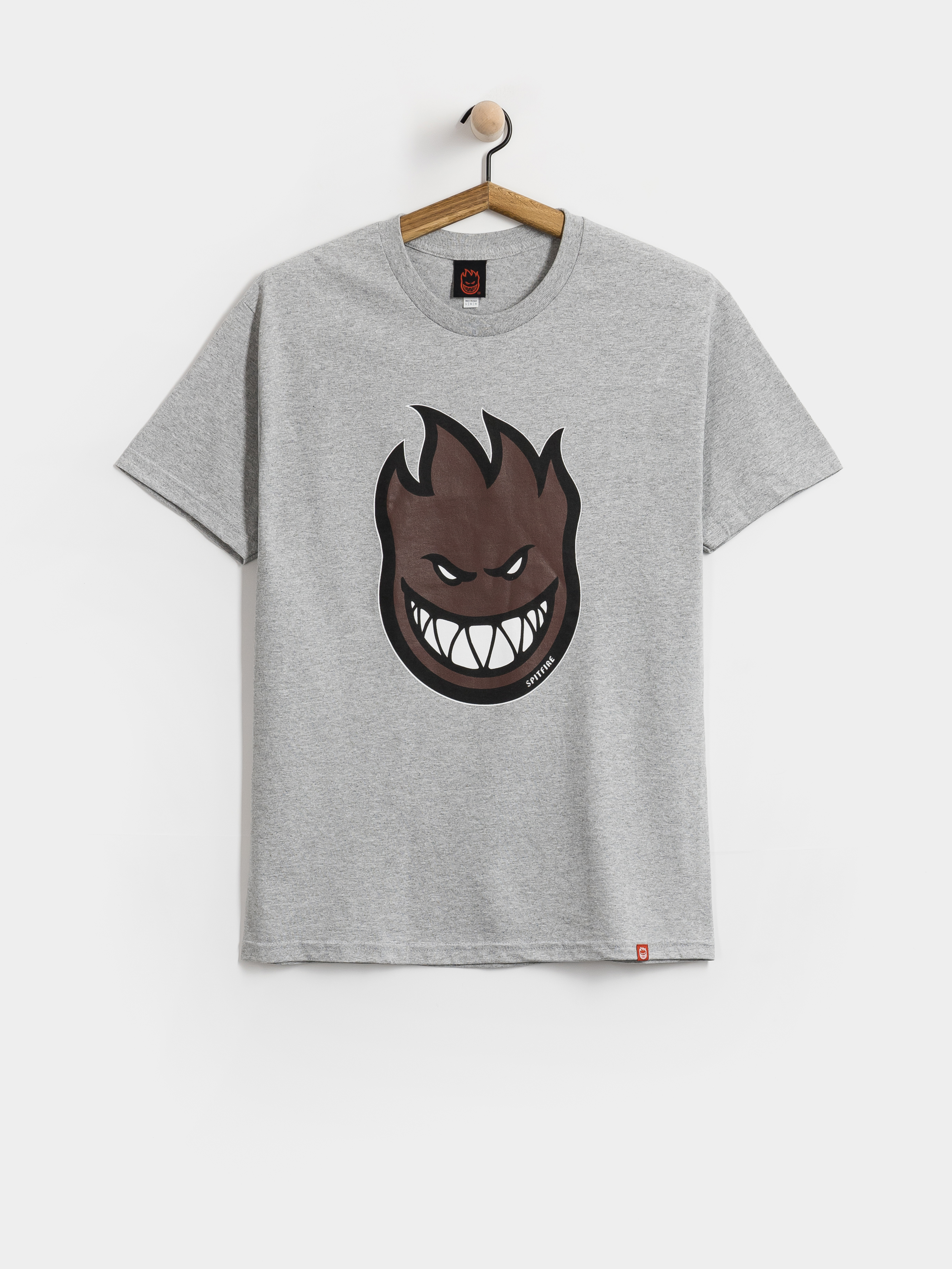Футболка Spitfire Bighead Fill (heather grey w/dark red black & white print)