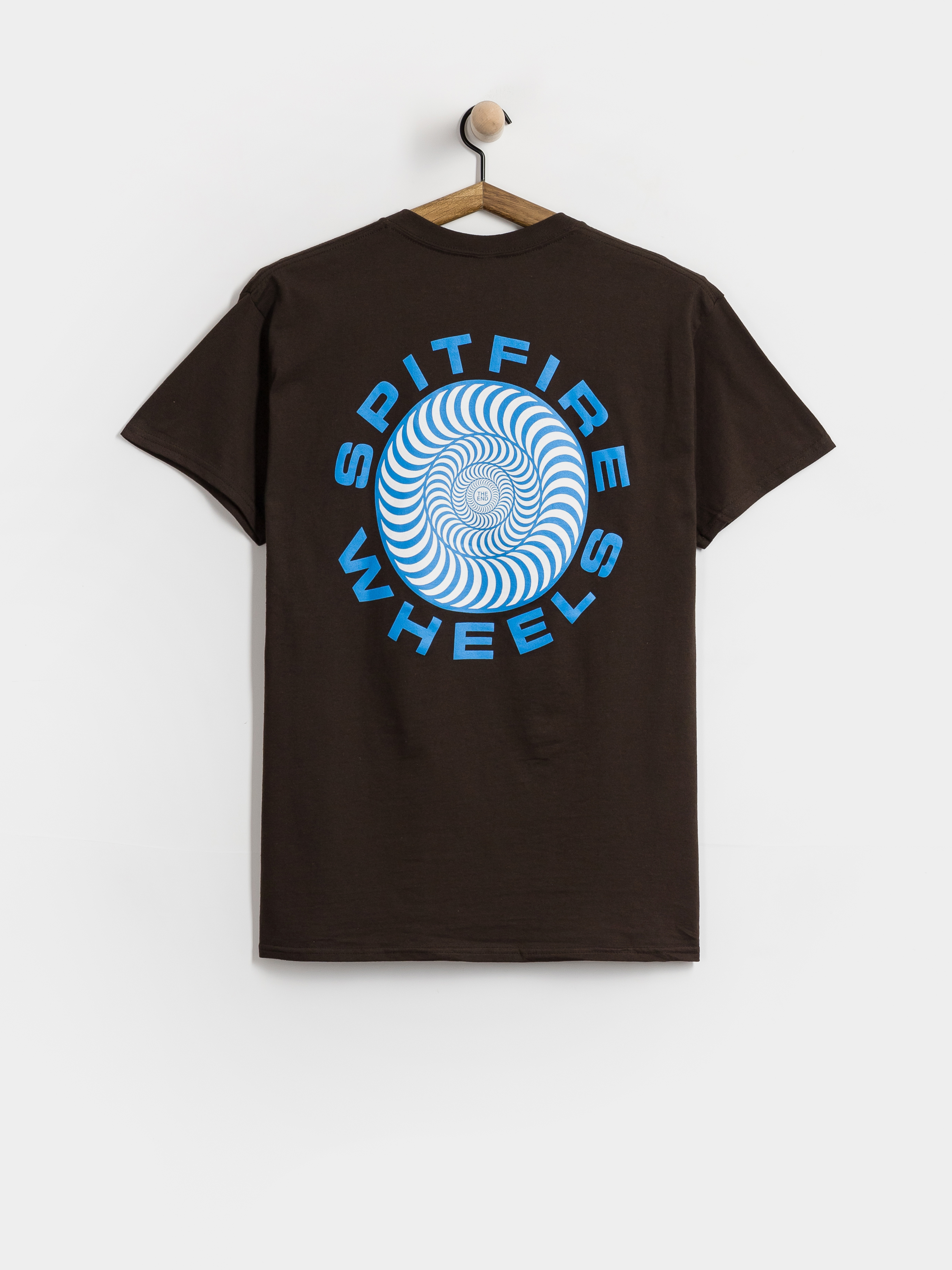 Футболка Spitfire Classic '87 Swirl Fill (dark chocolate with blue & white prints)