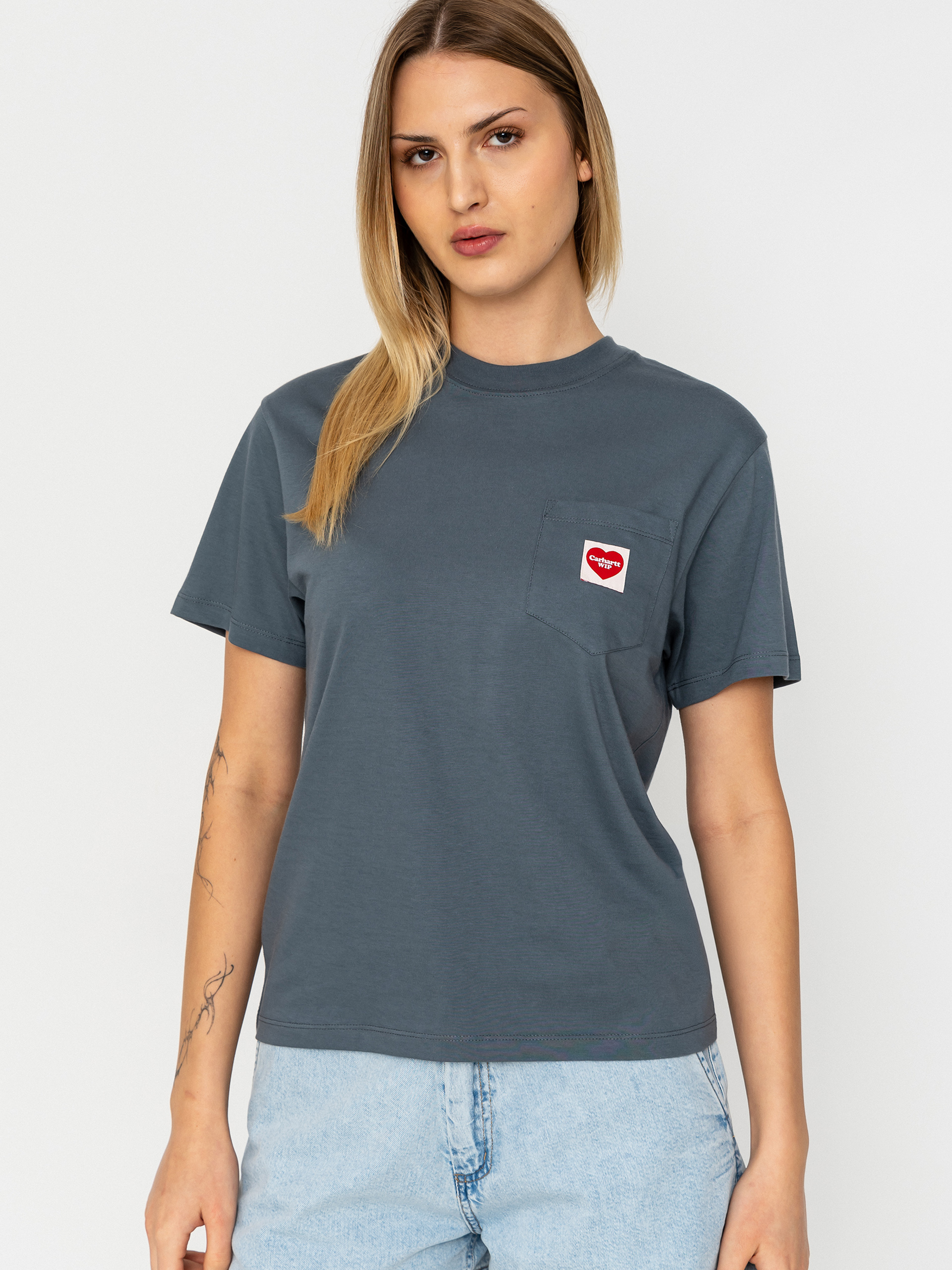 u0424u0443u0442u0431u043eu043bu043au0430 Carhartt WIP Pocket Heart Wmn (cozy blue/red)