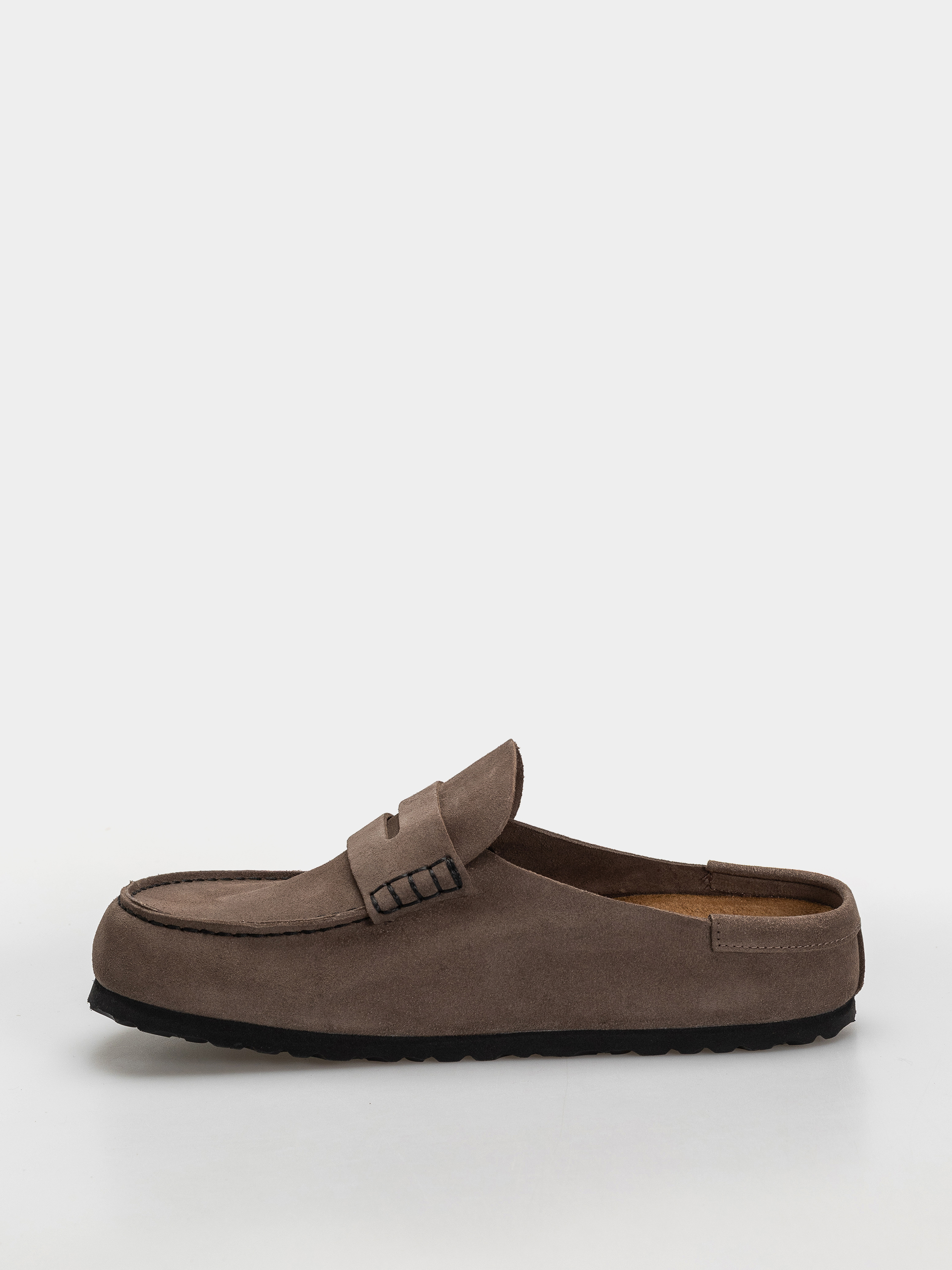 Шльопанці Birkenstock Naples Wrapped Suede Leather Regular (concrete gray)