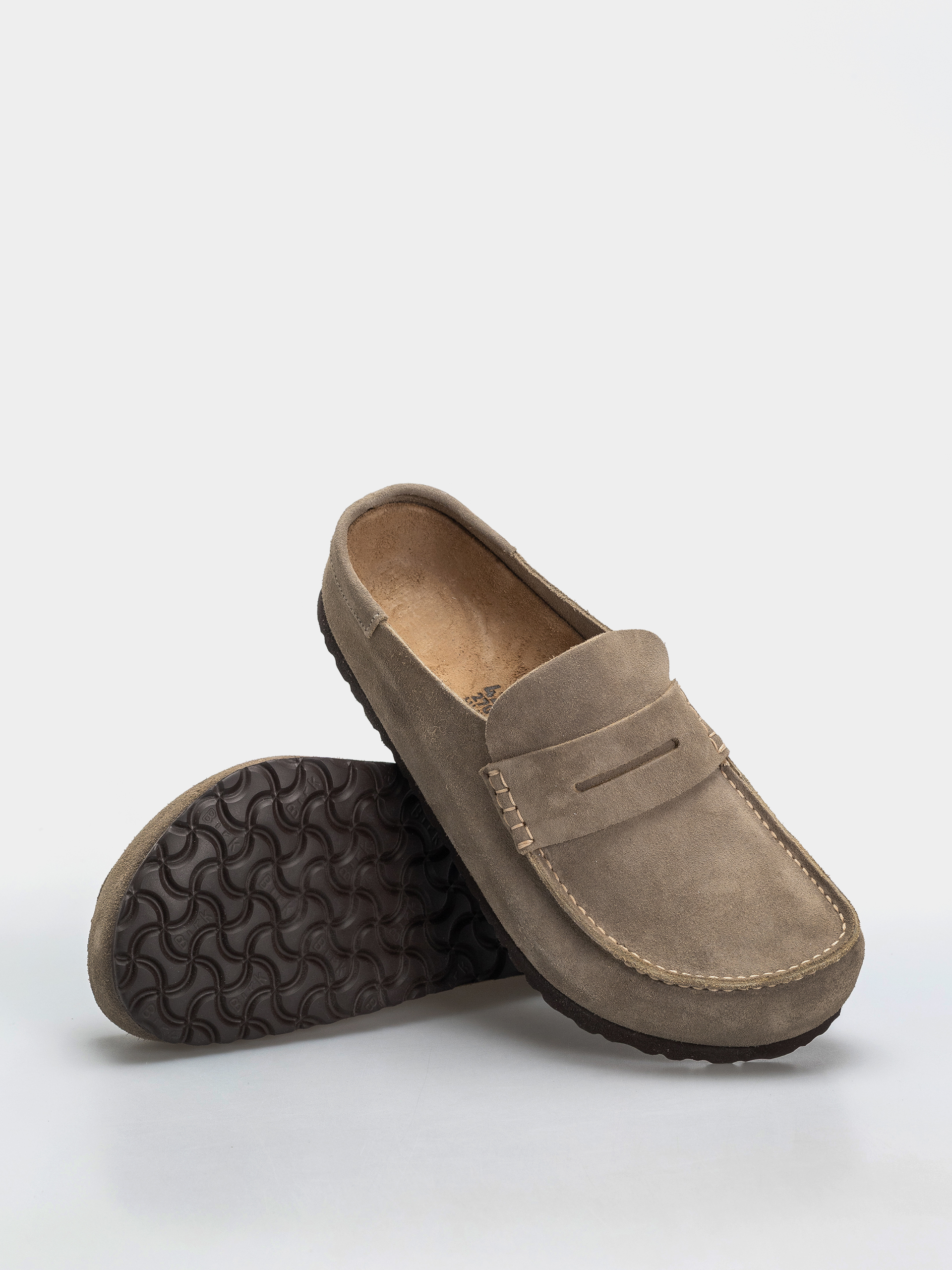 Шльопанці Birkenstock Naples Wrapped Suede Leather Regular (taupe)