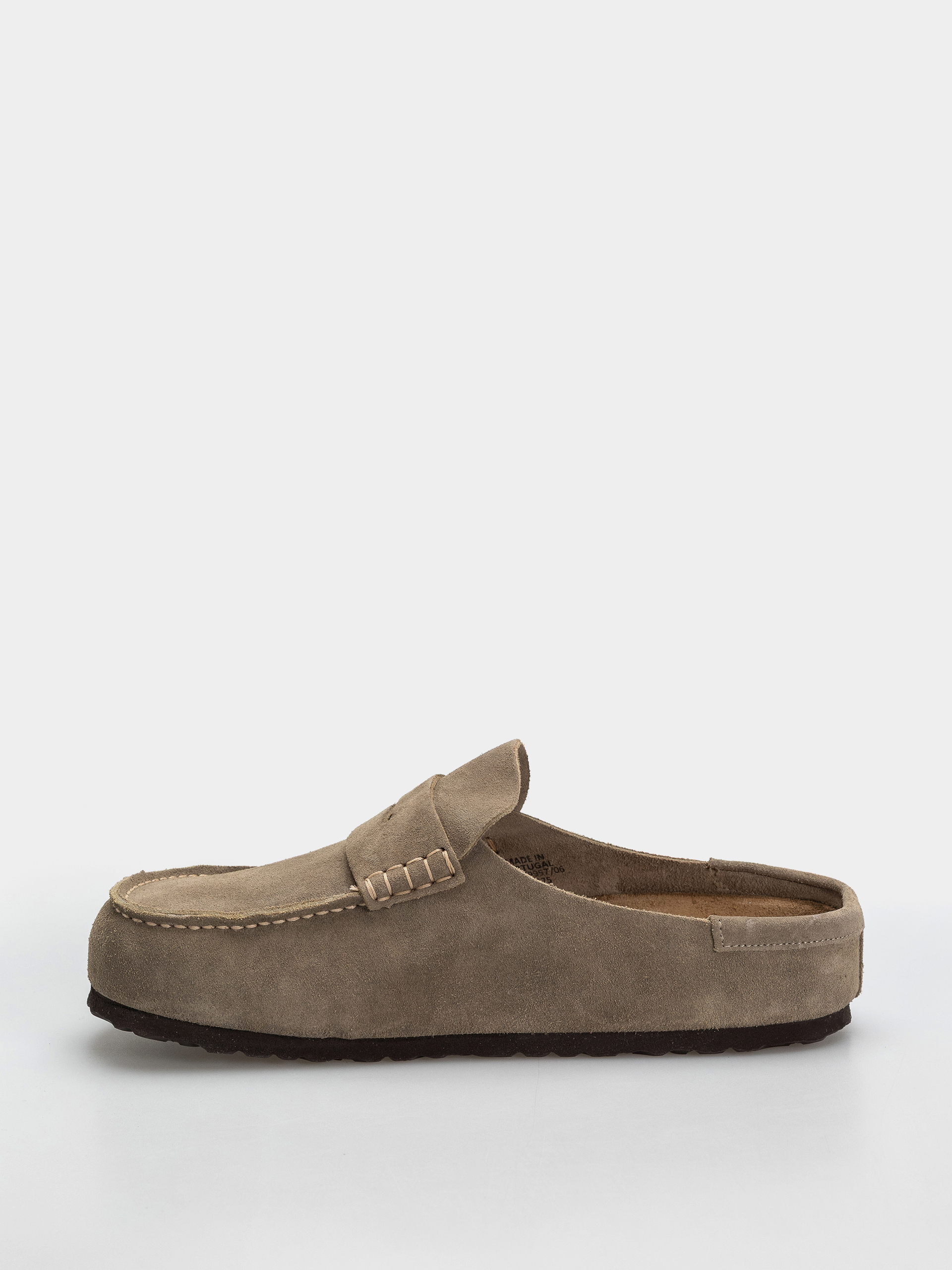 Шльопанці Birkenstock Naples Wrapped Suede Leather Regular (taupe)