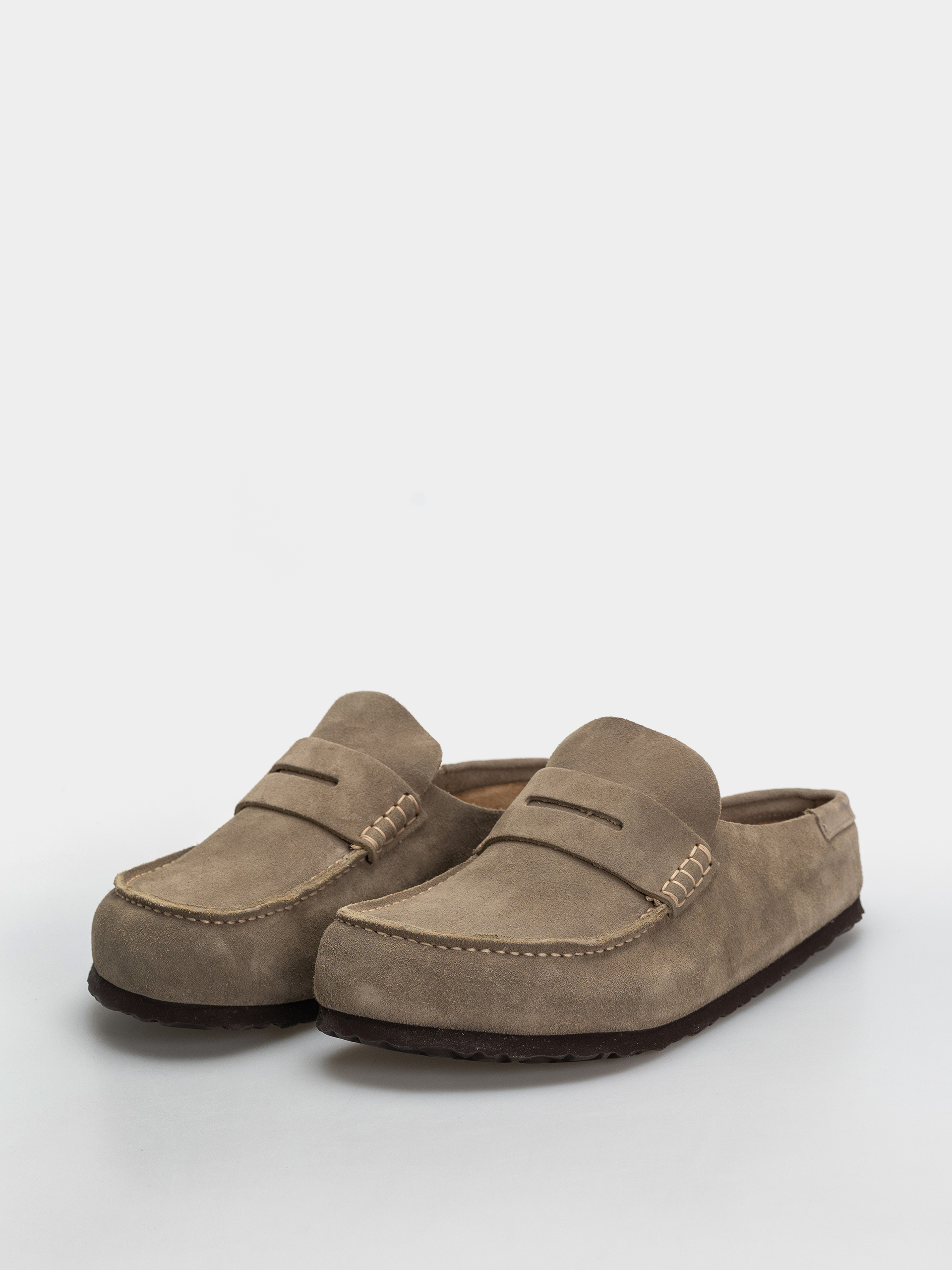 Шльопанці Birkenstock Naples Wrapped Suede Leather Regular (taupe)