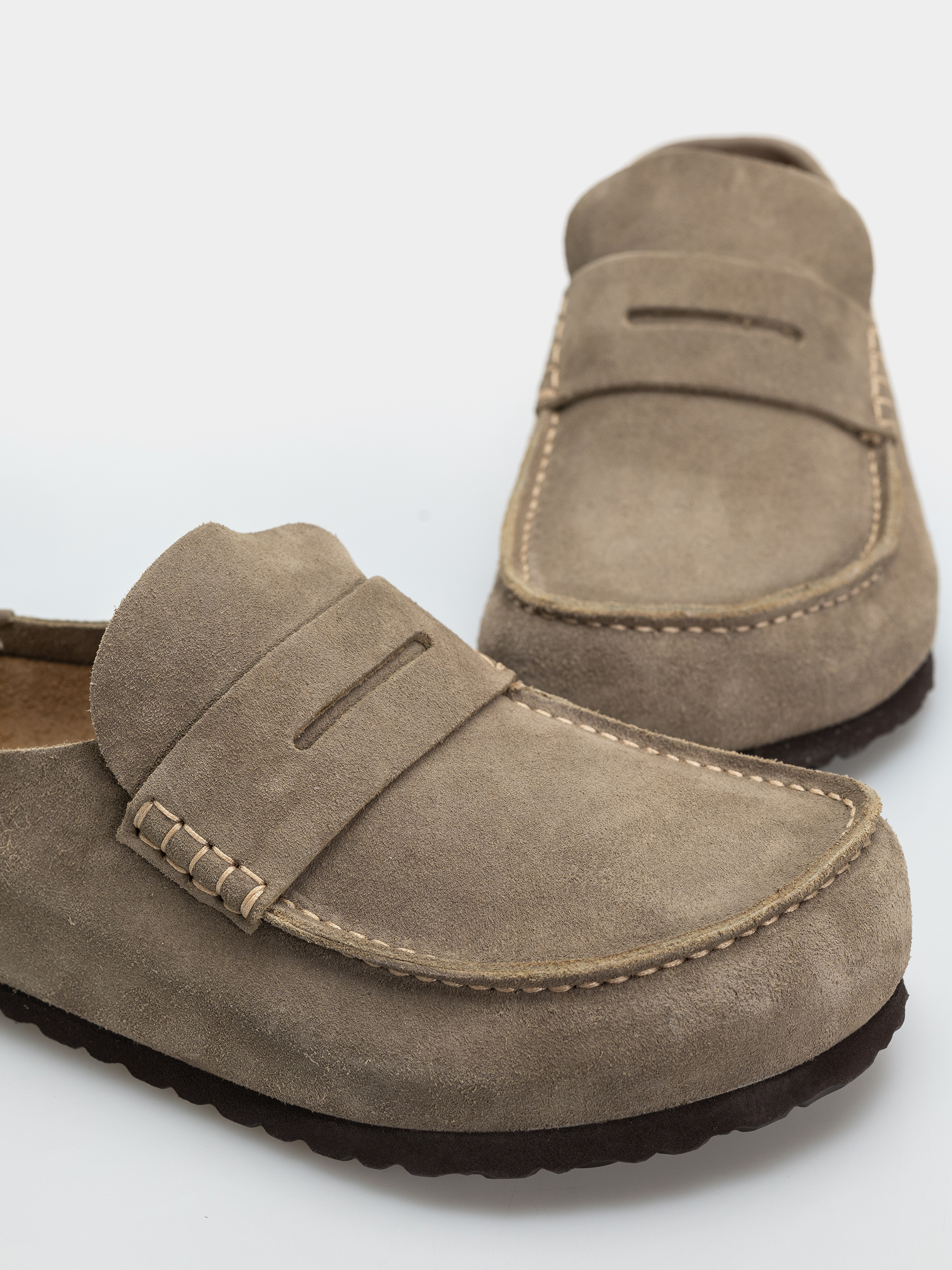 Шльопанці Birkenstock Naples Wrapped Suede Leather Regular (taupe)
