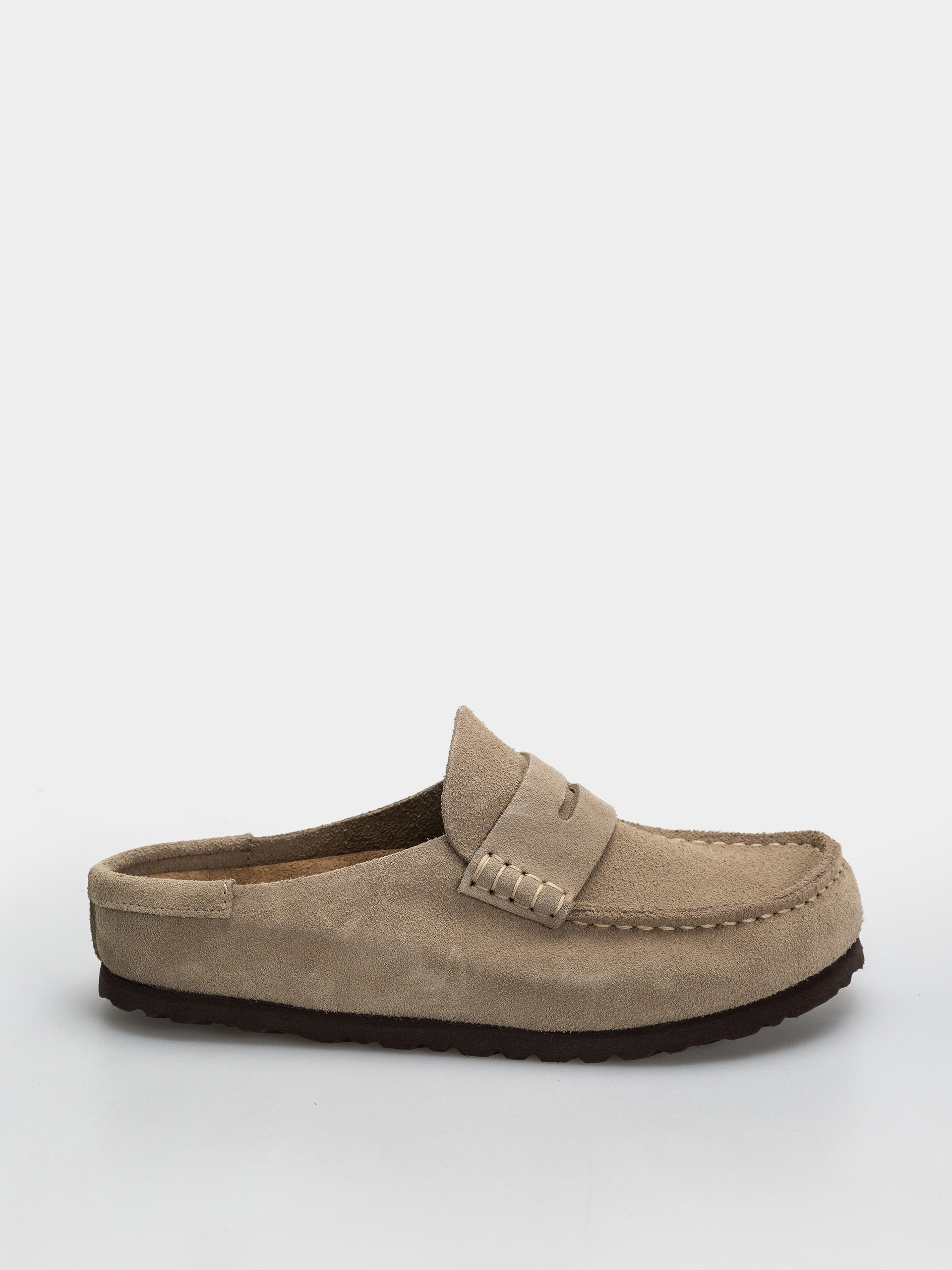 u0428u043bu044cu043eu043fu0430u043du0446u0456 Birkenstock Naples Wrapped Suede Leather Narrow (taupe)