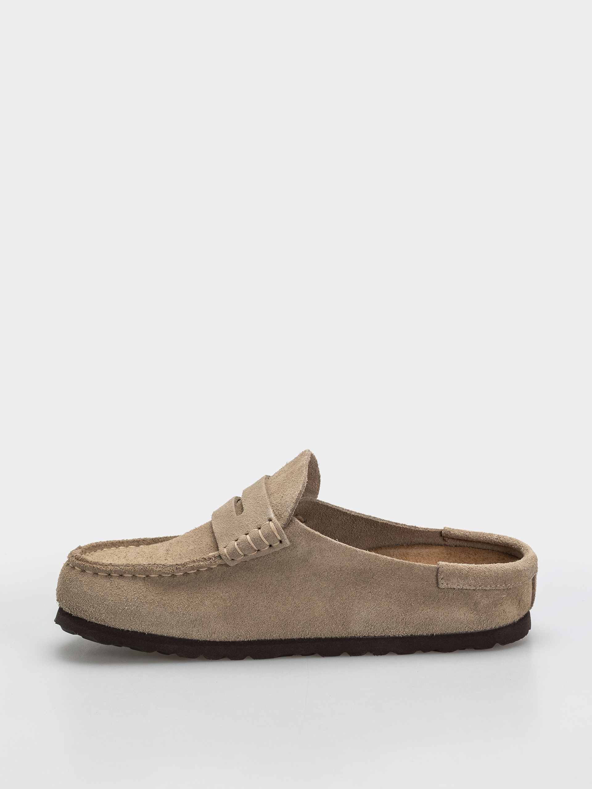 Шльопанці Birkenstock Naples Wrapped Suede Leather Narrow (taupe)