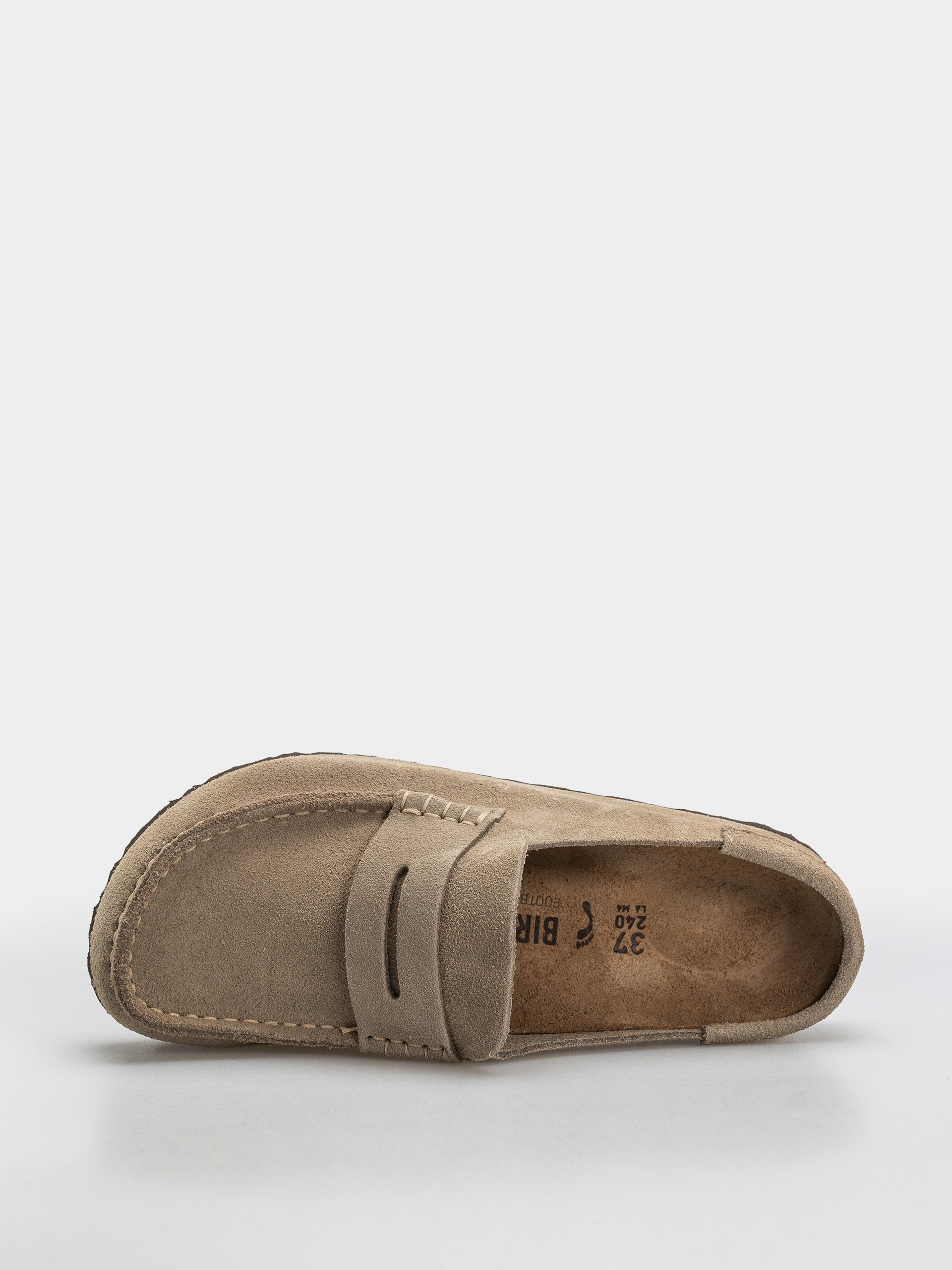 Шльопанці Birkenstock Naples Wrapped Suede Leather Narrow (taupe)