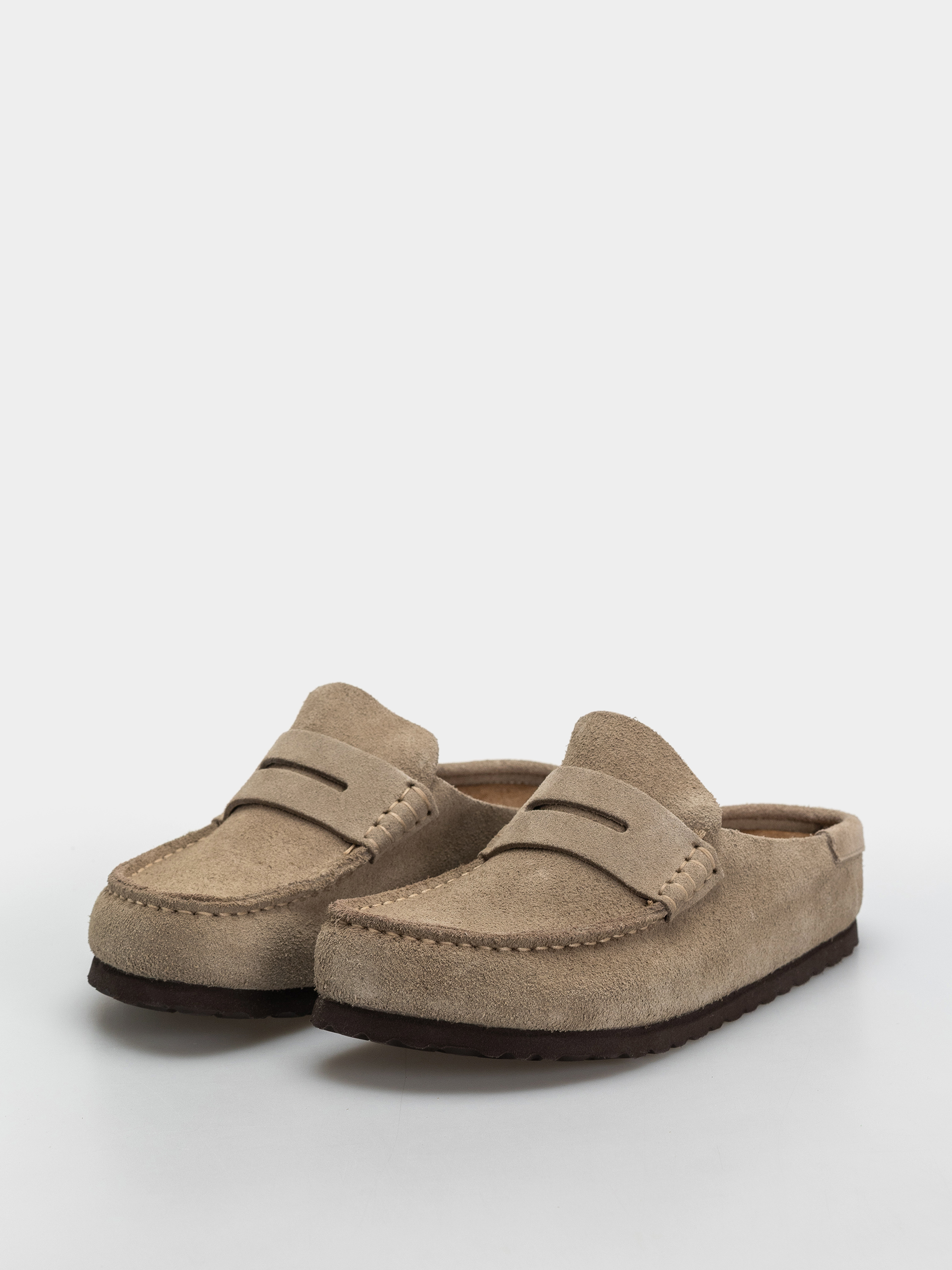 Шльопанці Birkenstock Naples Wrapped Suede Leather Narrow (taupe)