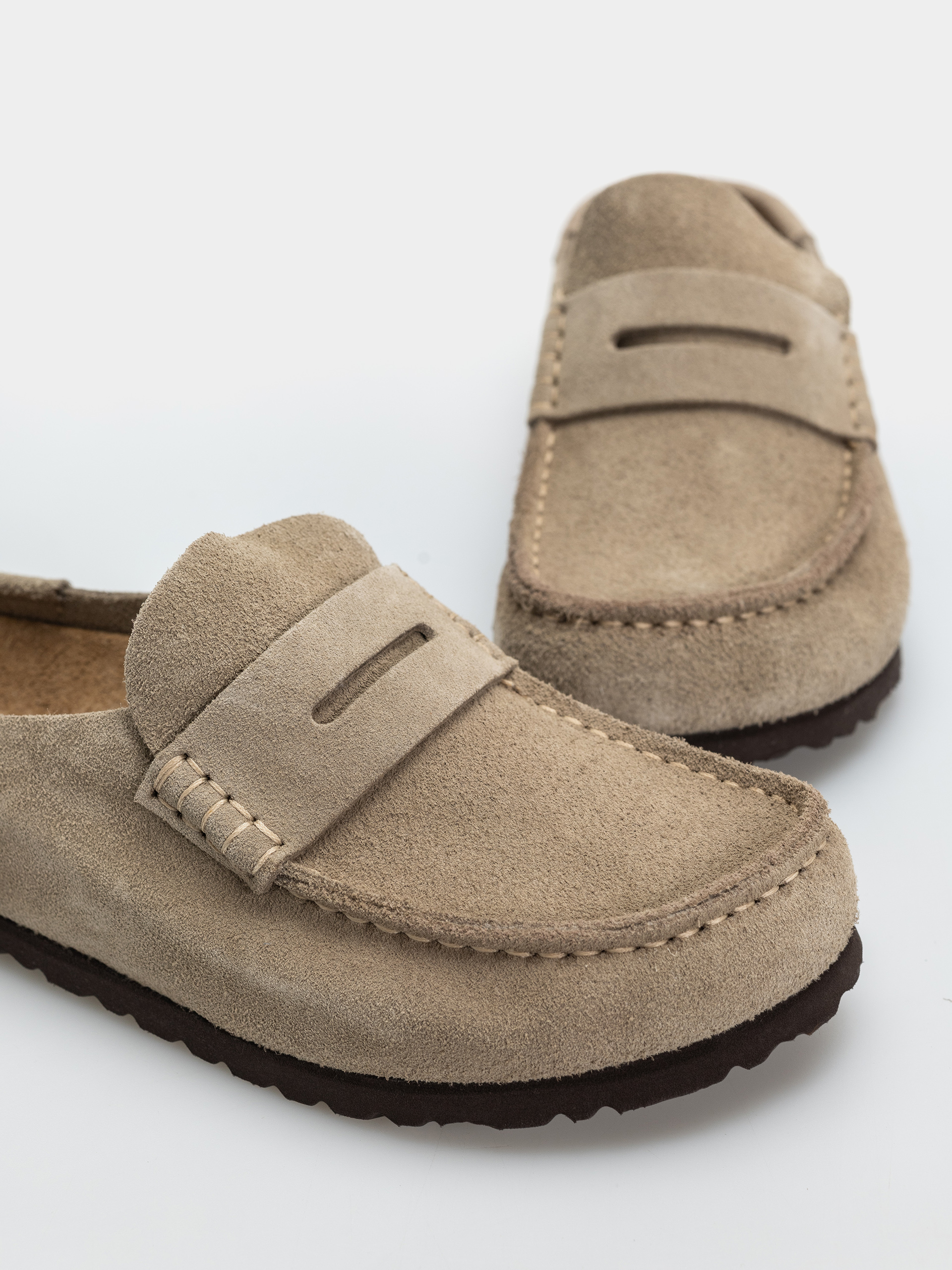 Шльопанці Birkenstock Naples Wrapped Suede Leather Narrow (taupe)