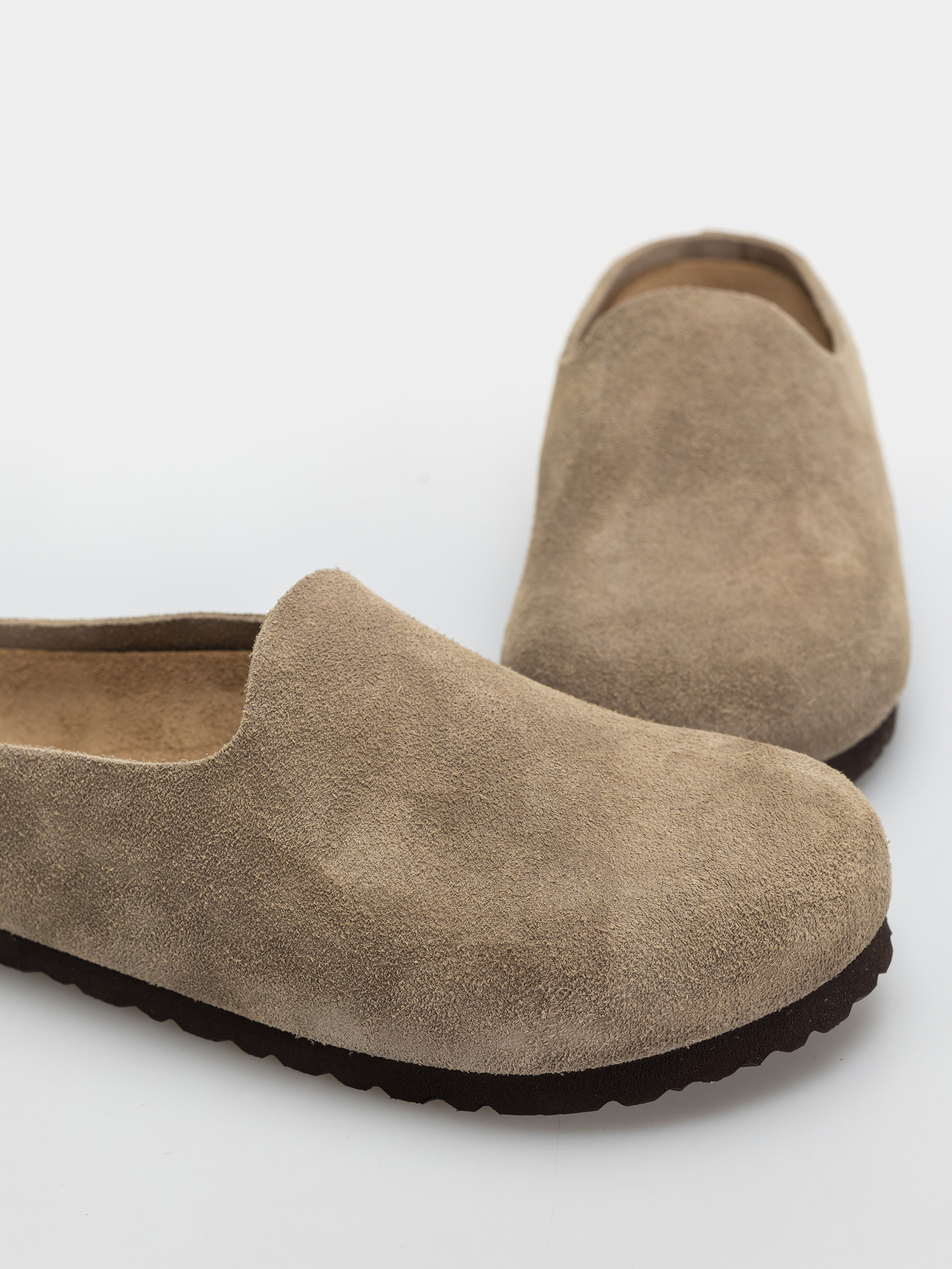 Шльопанці Birkenstock Amsterdam Wrapped Suede Leather Narrow (taupe)