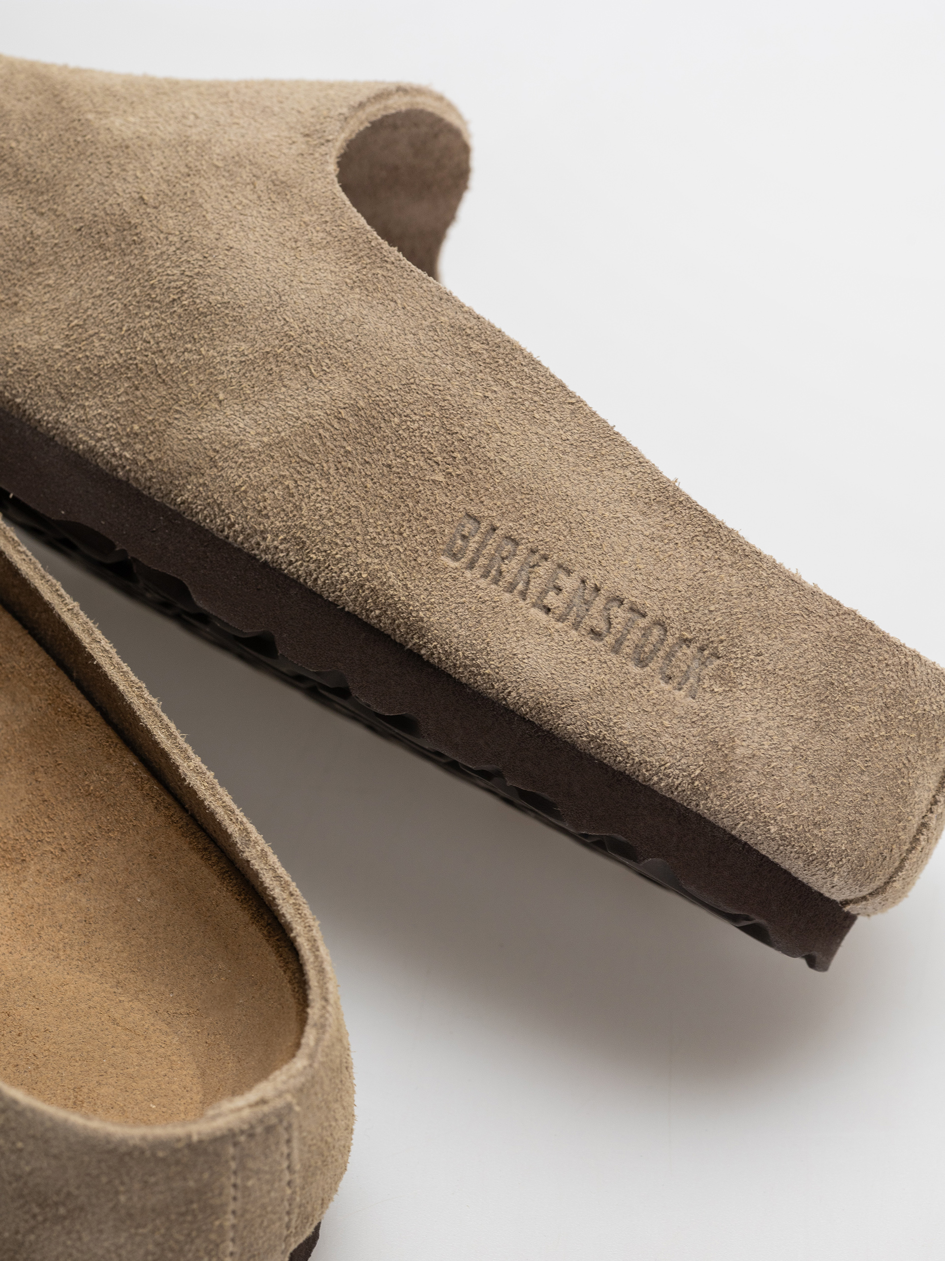 Шльопанці Birkenstock Amsterdam Wrapped Suede Leather Narrow (taupe)