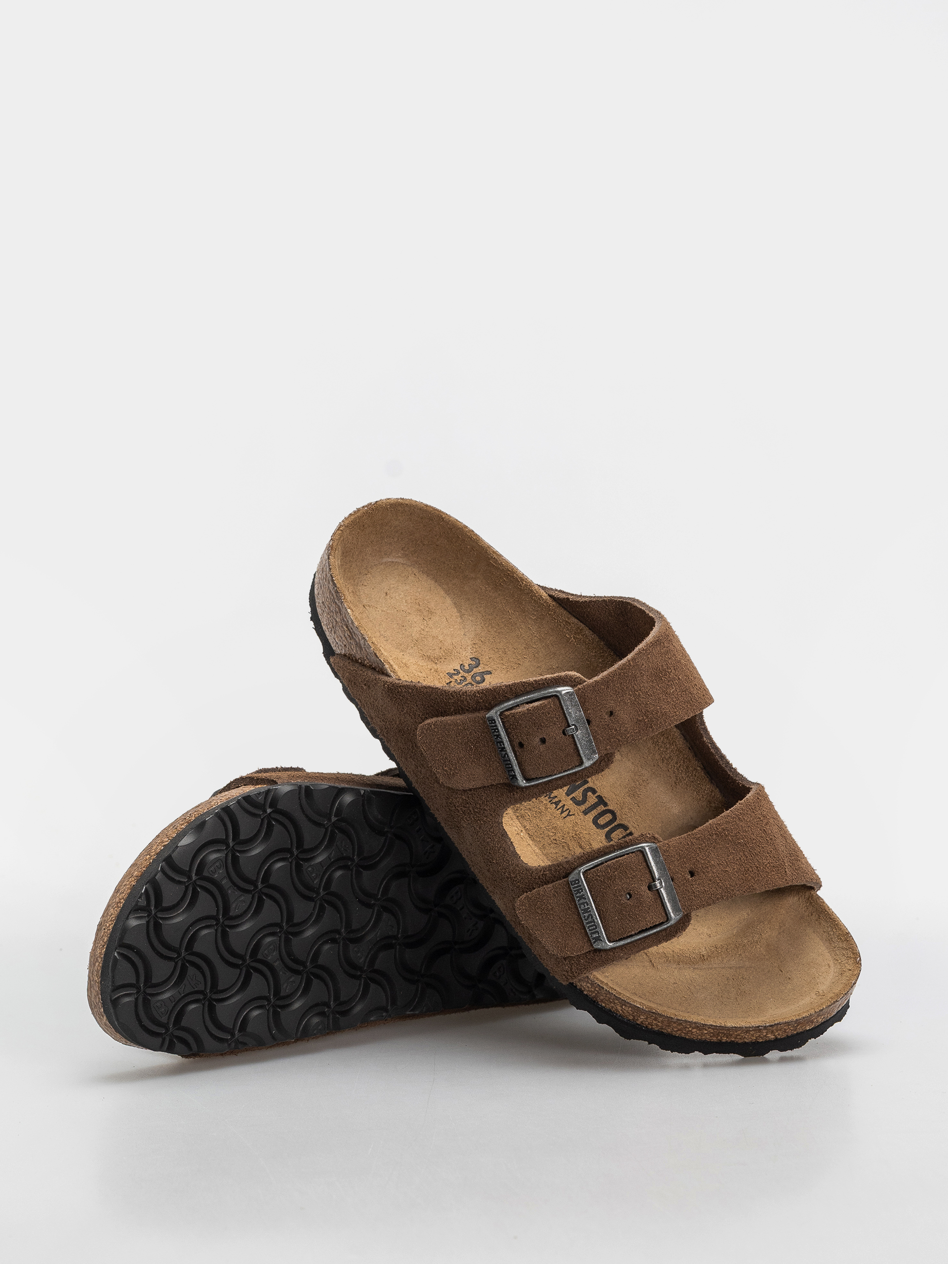 Шльопанці Birkenstock Arizona Suede Leather Narrow (dark tea)
