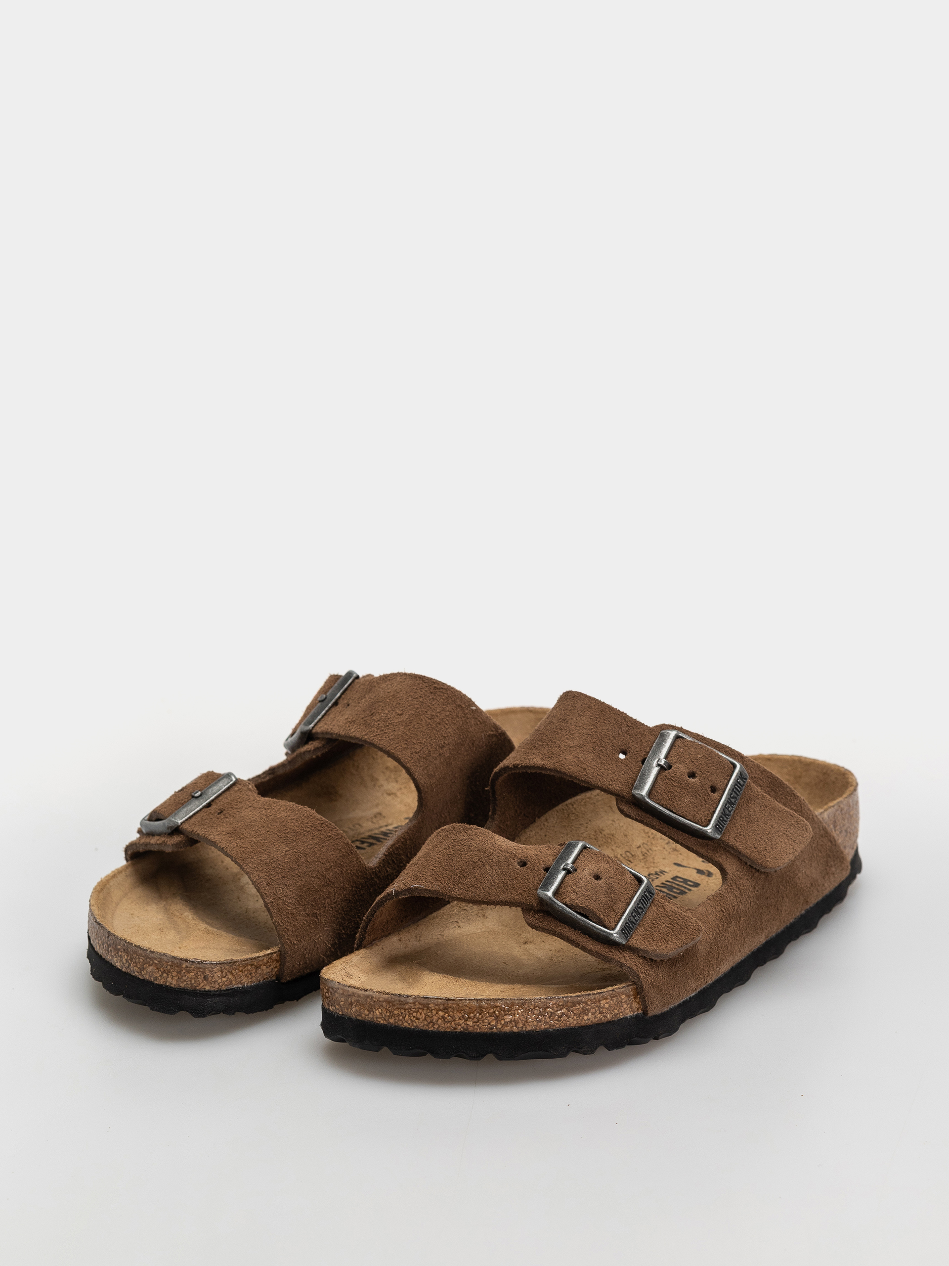Шльопанці Birkenstock Arizona Suede Leather Narrow (dark tea)