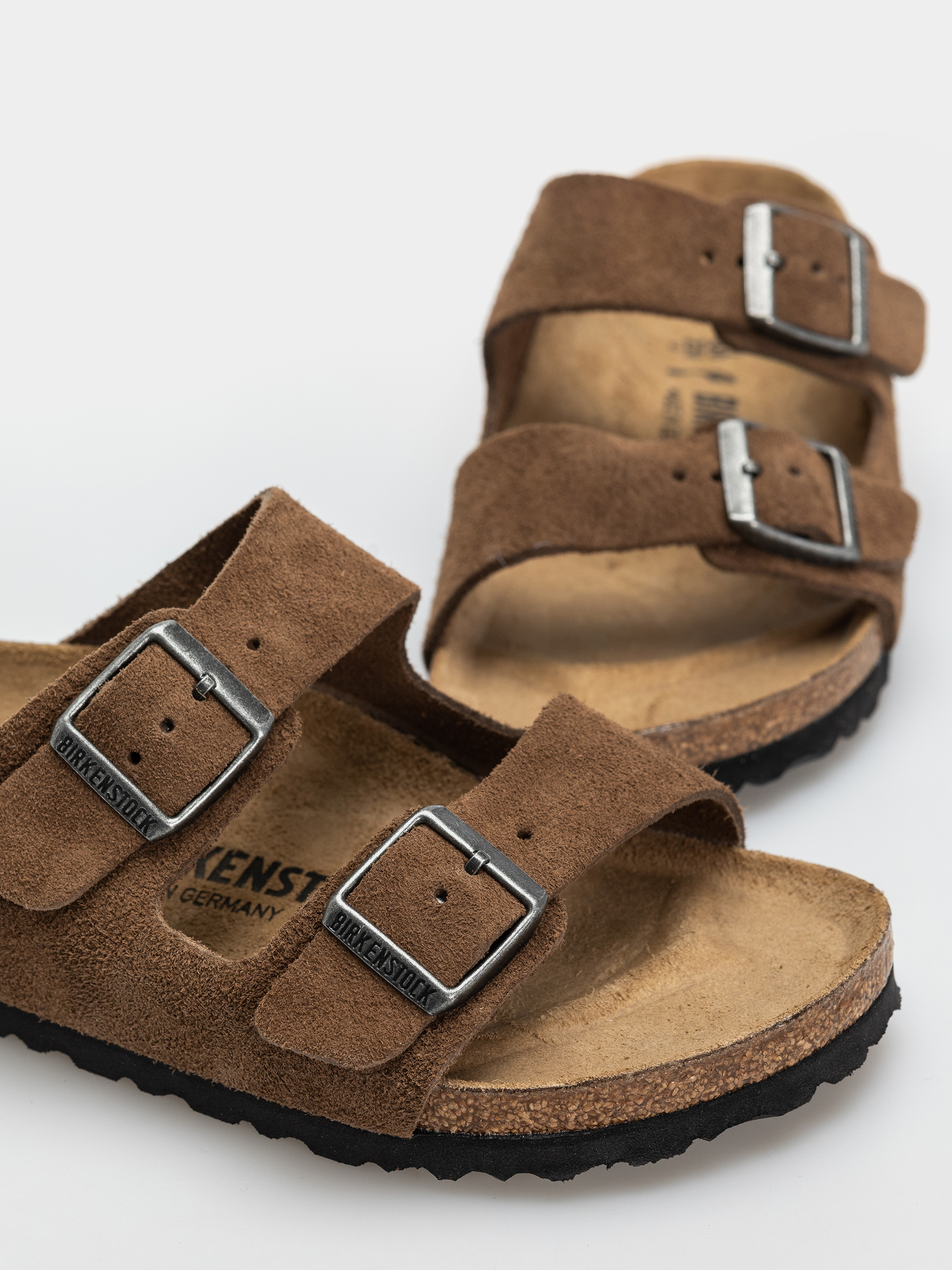 Шльопанці Birkenstock Arizona Suede Leather Narrow (dark tea)
