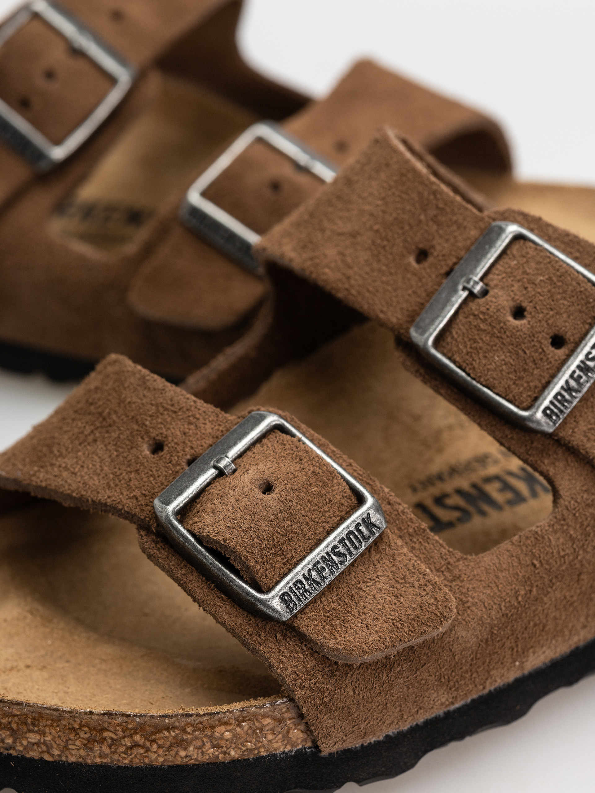 Шльопанці Birkenstock Arizona Suede Leather Narrow (dark tea)